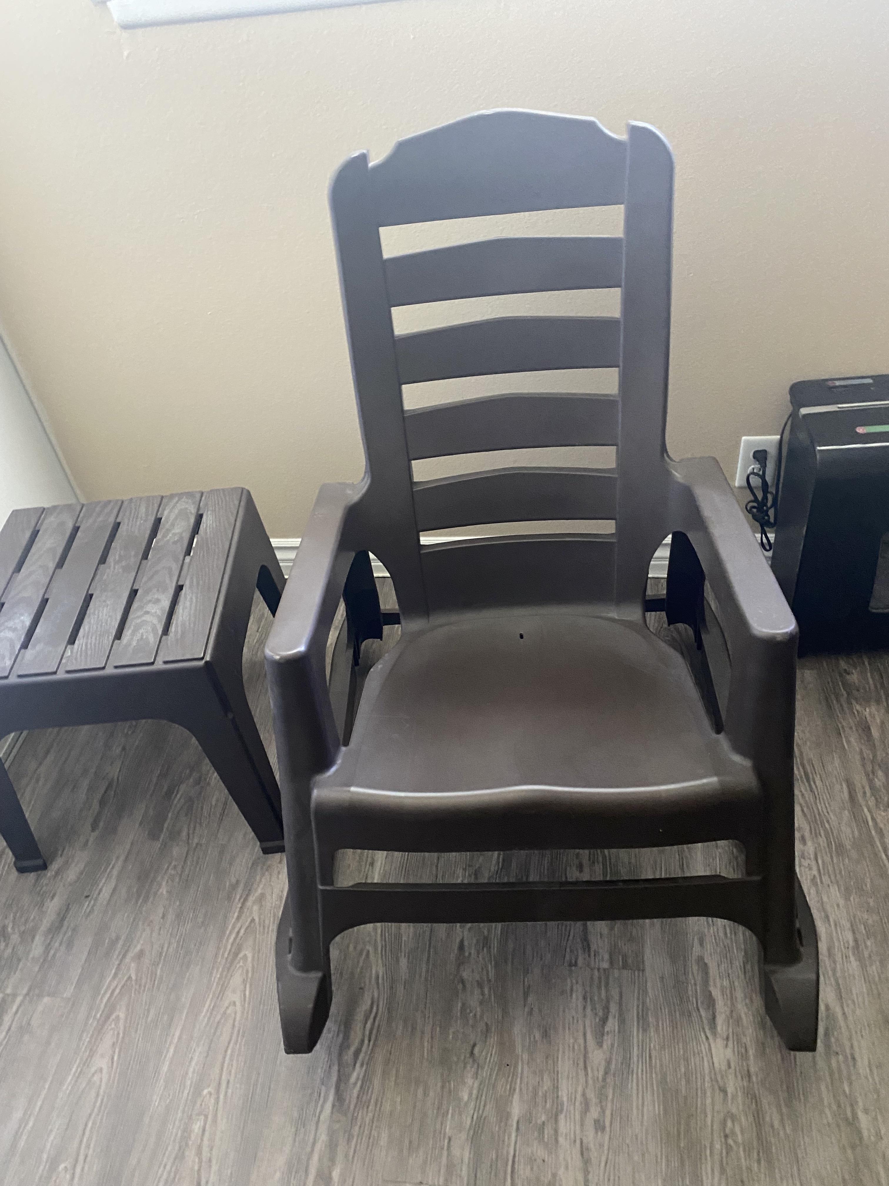 Additional outdoor rocker and end table