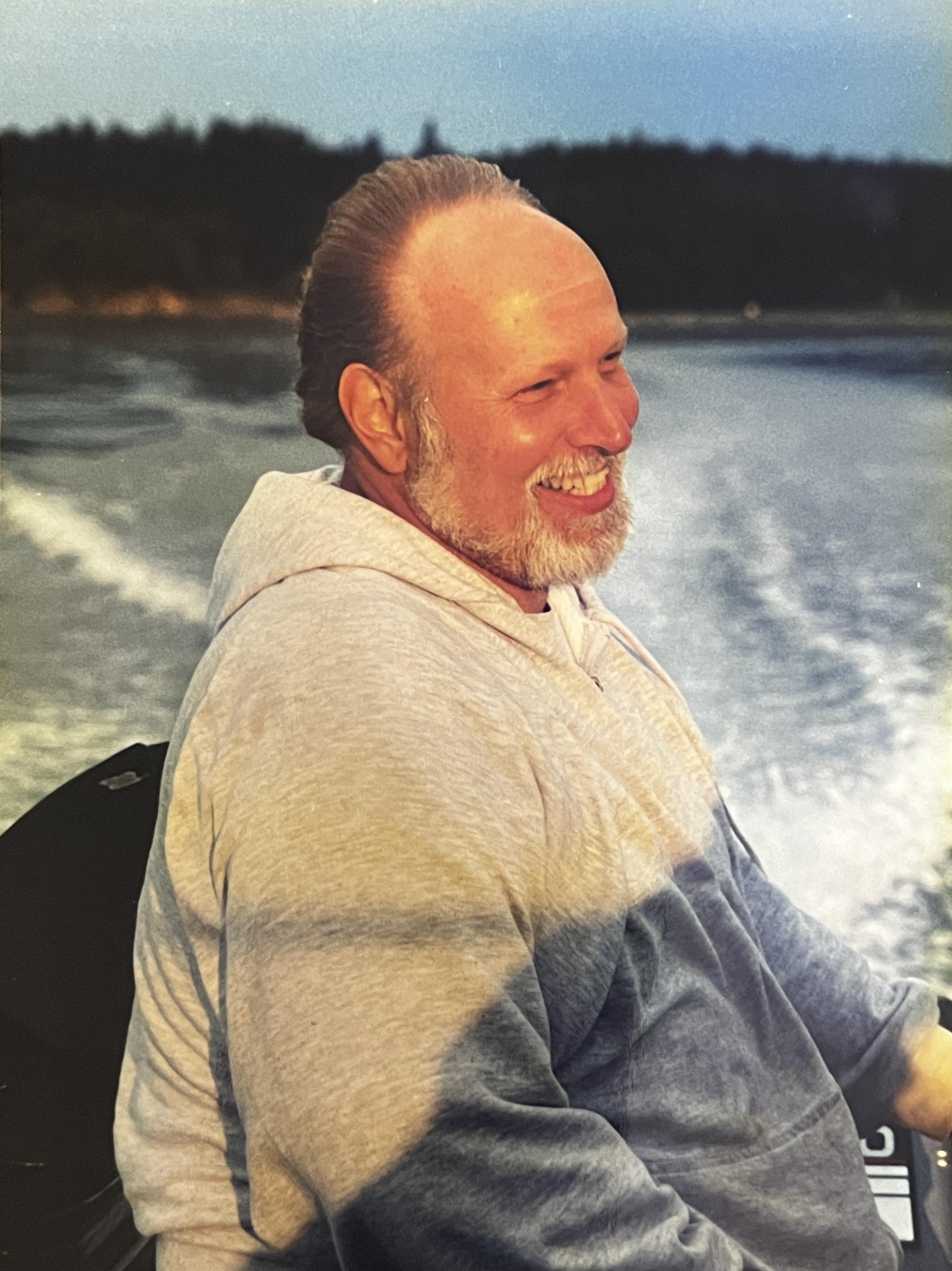 Out on his boat at the end of…