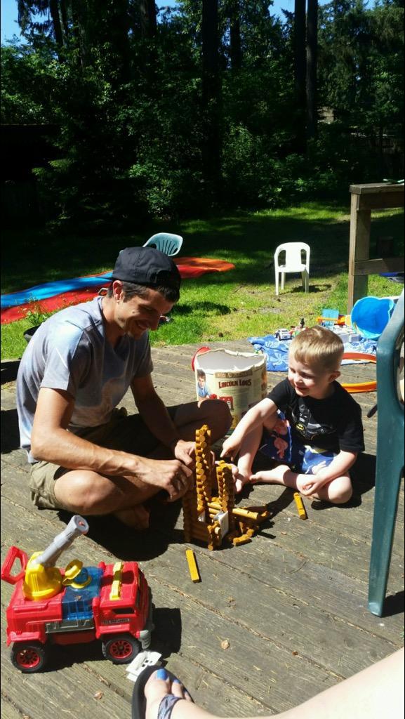 Lincoln logs with Cole
