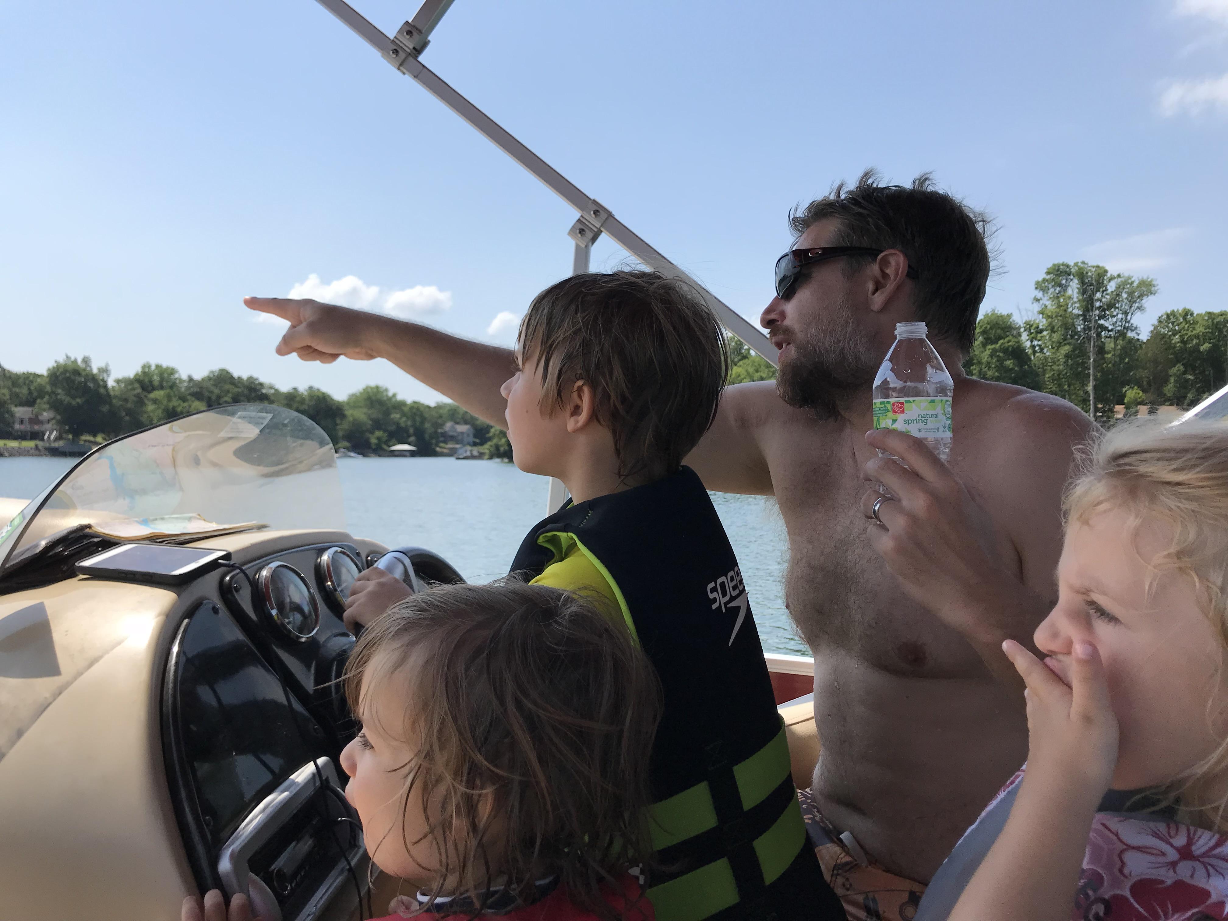 Teaching the boys to drive