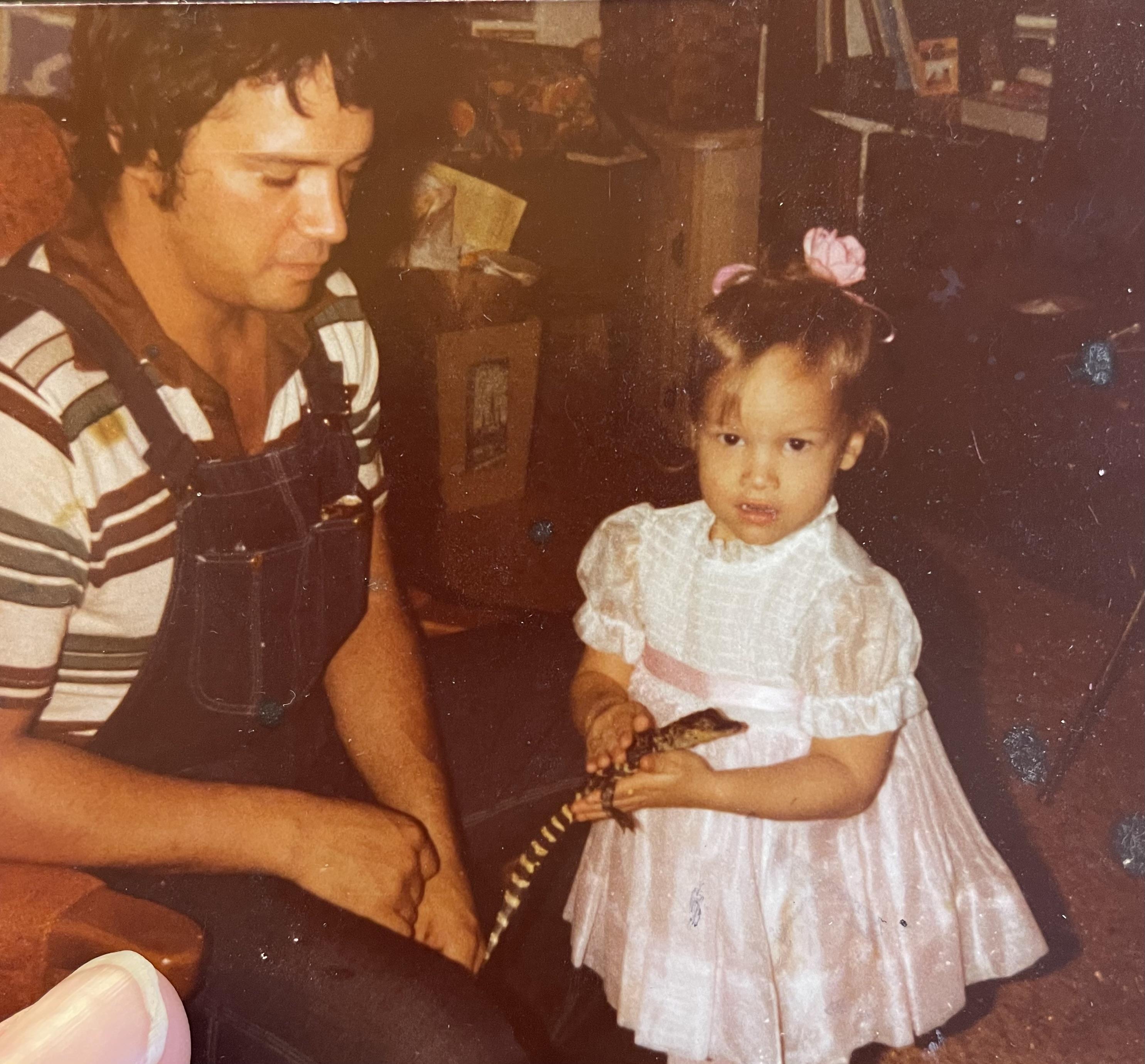 Dad and me with an alligator?