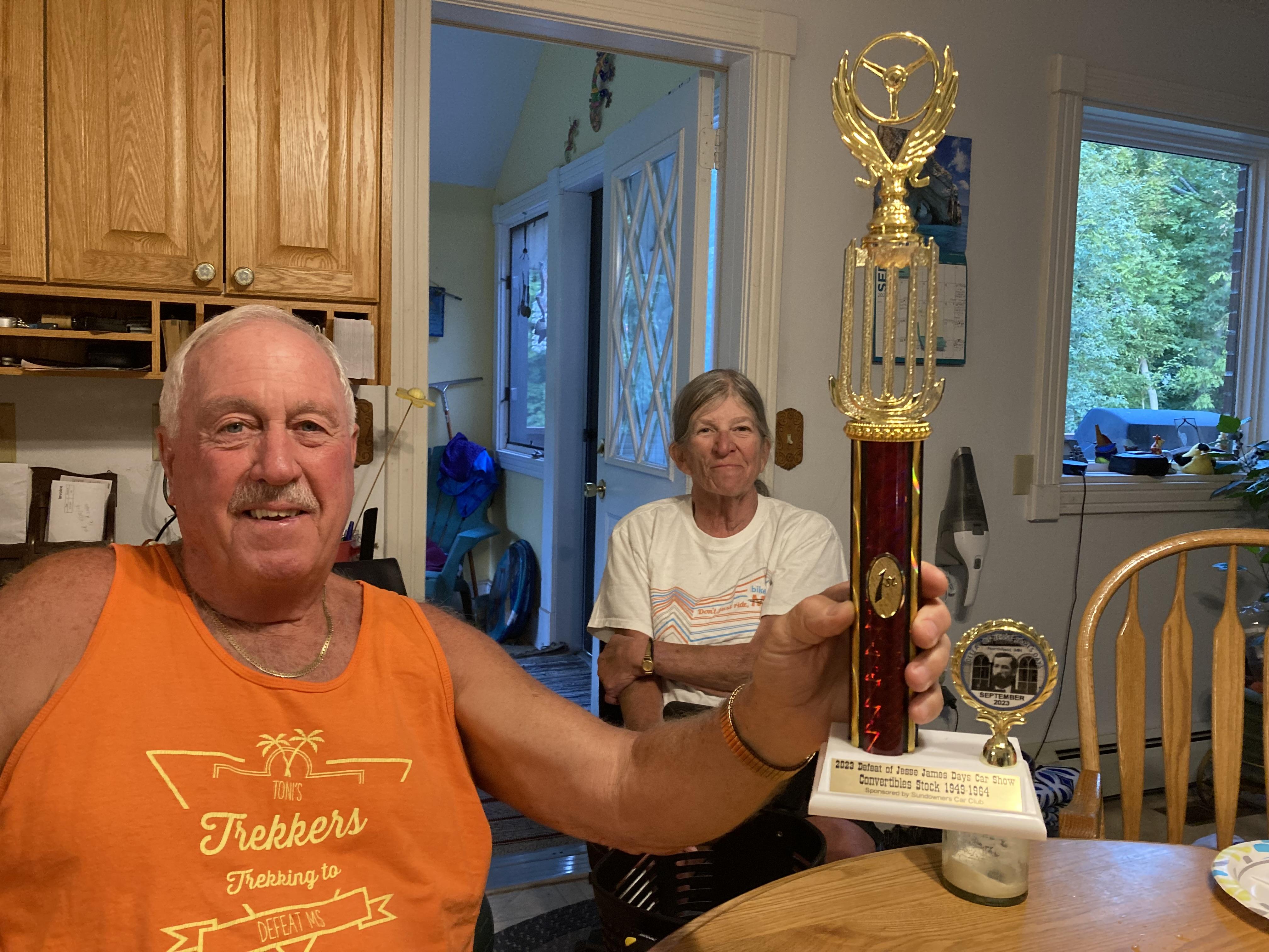 Mom and dad’s car trophy from…