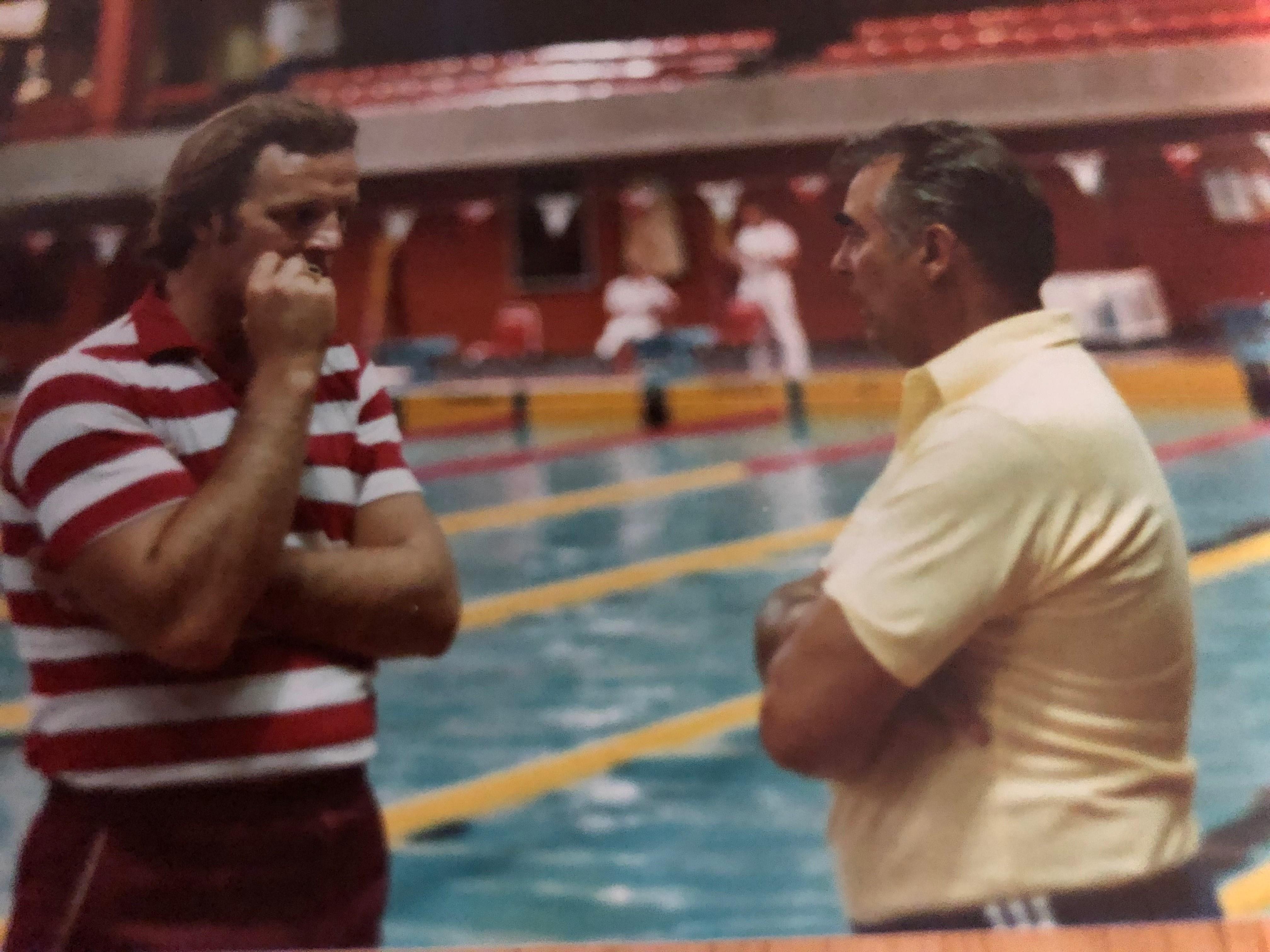 On pool deck somewhere in the…