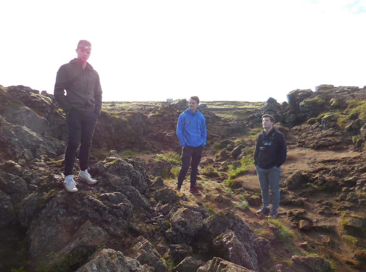 Exploring caves in Iceland