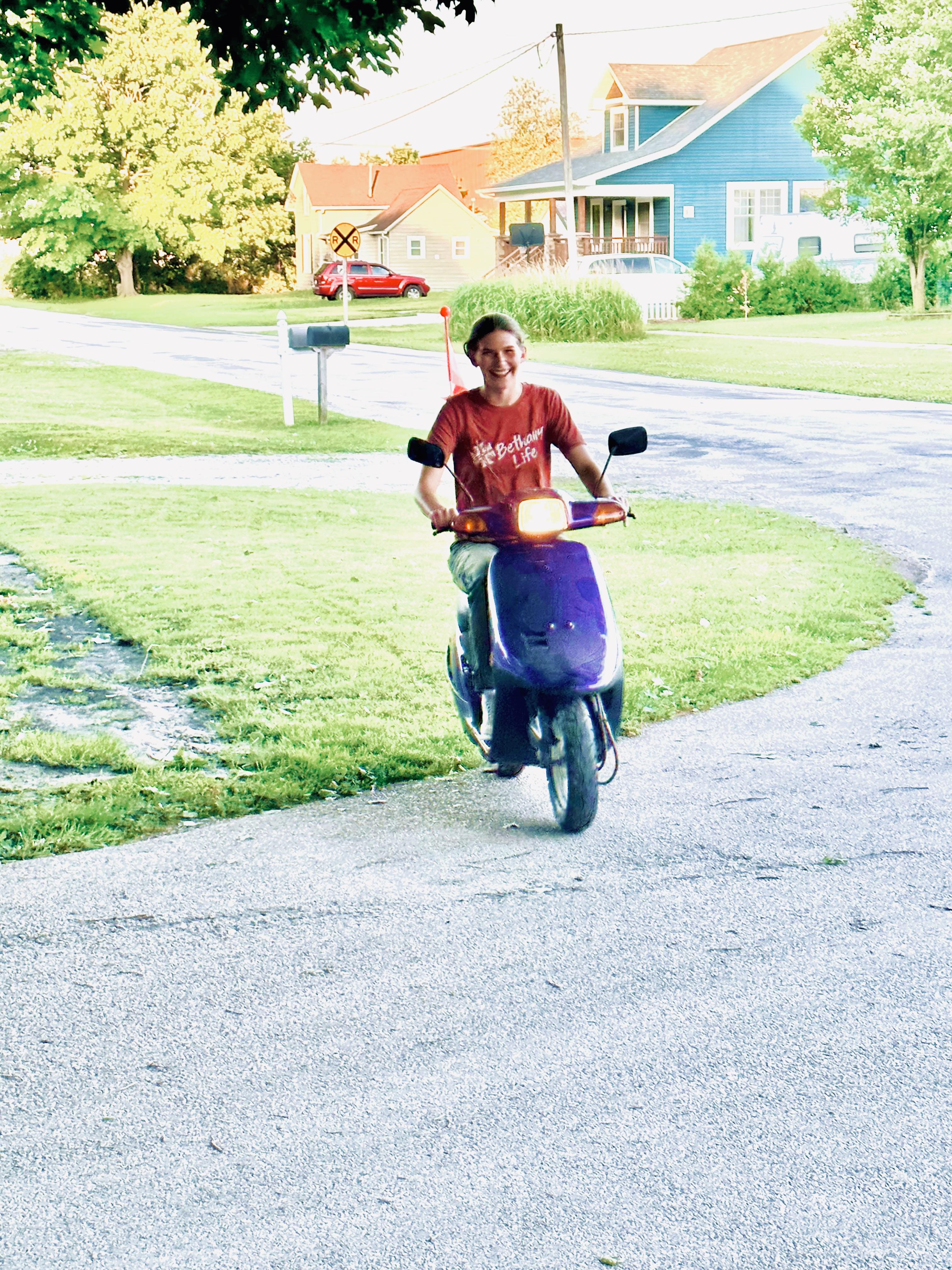 Teaching our baby how to ride…