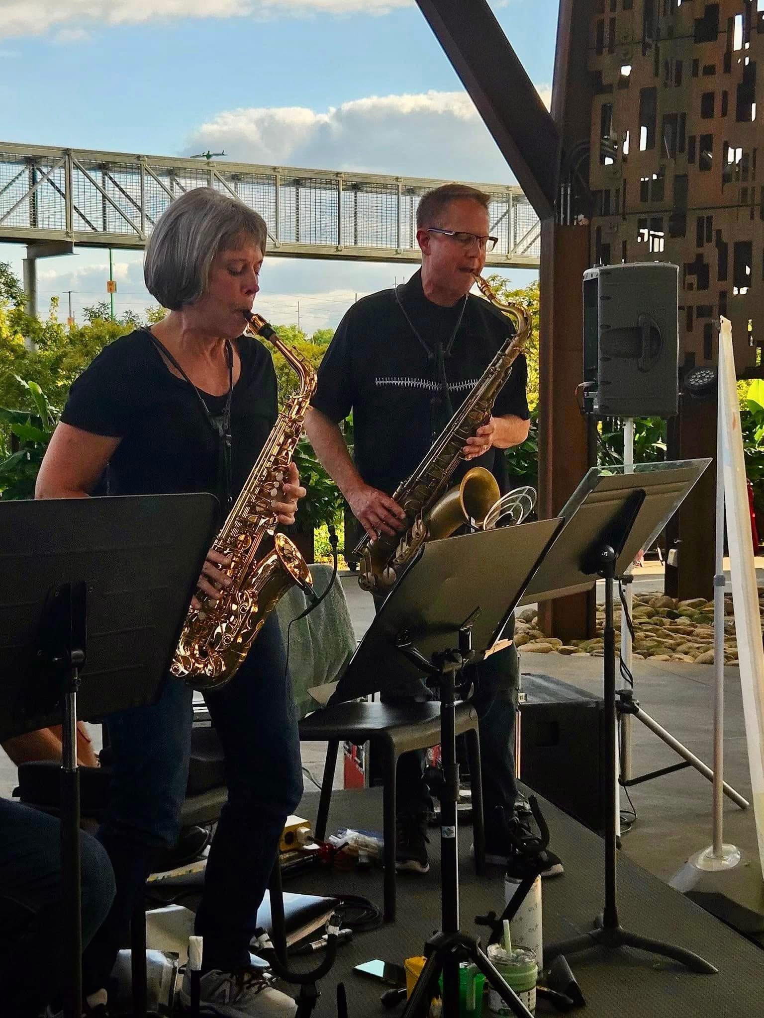 Andy and I playing in the sax…