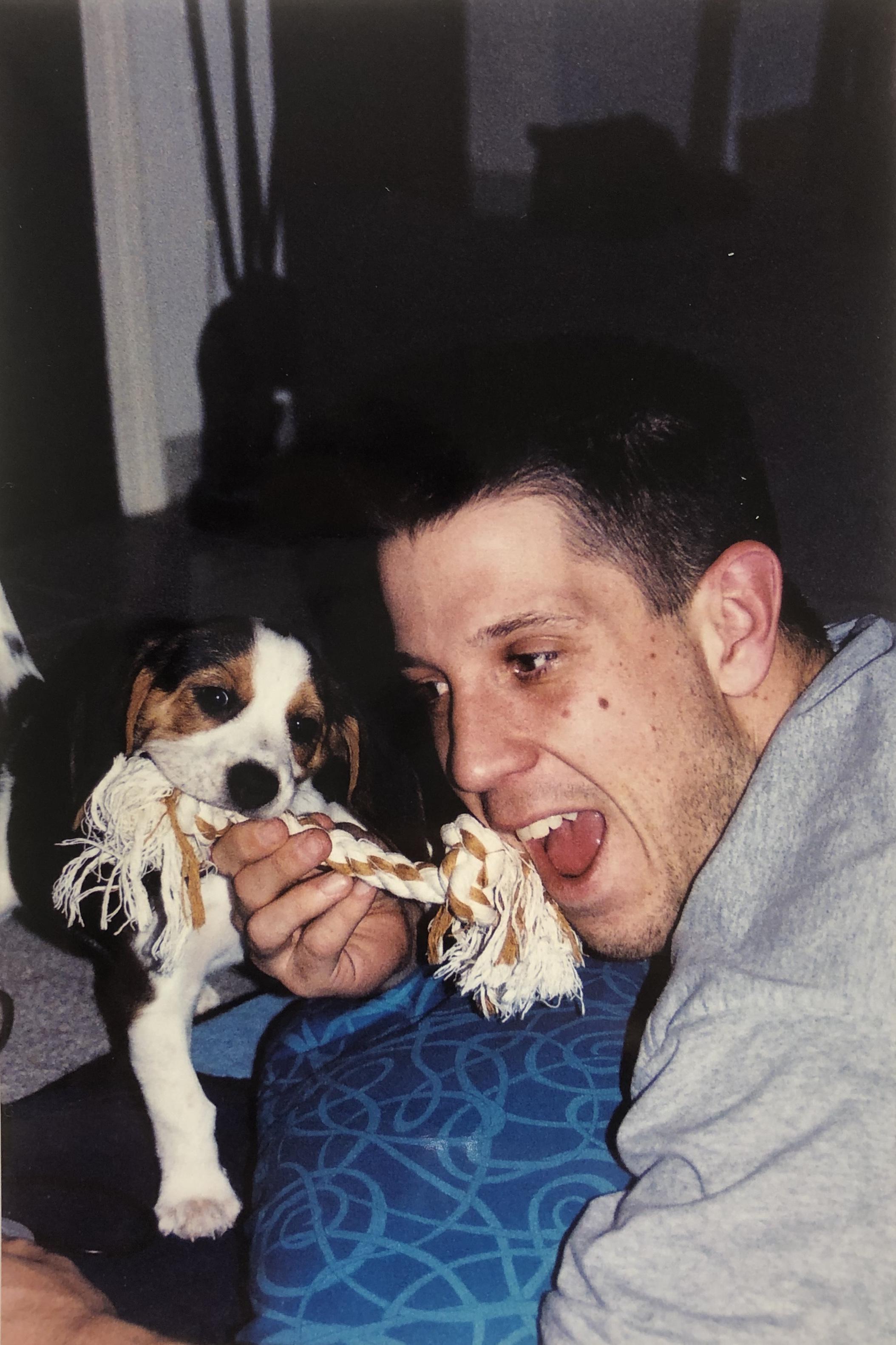 Baxter playing with his dad