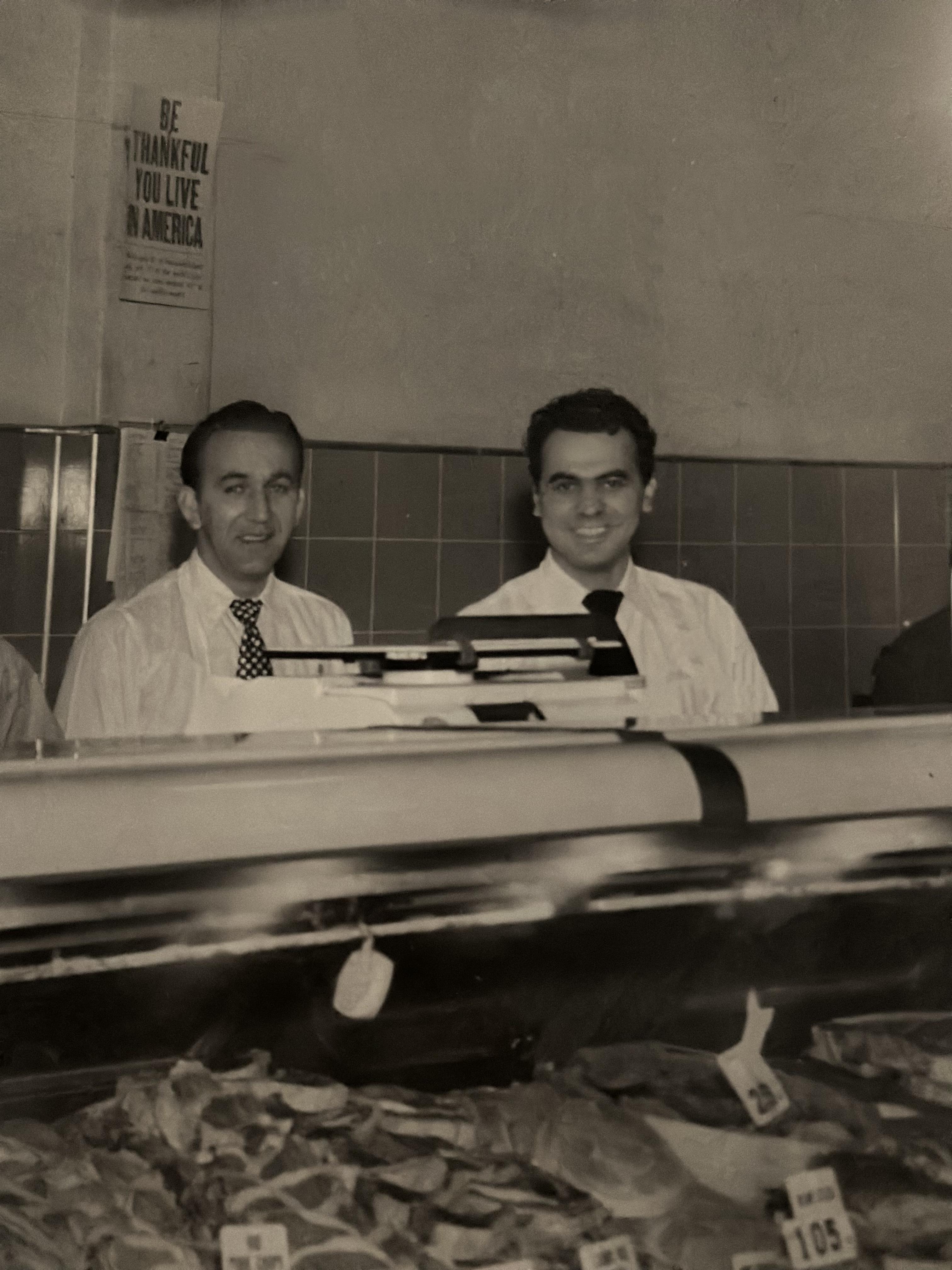 Behind the meat counter