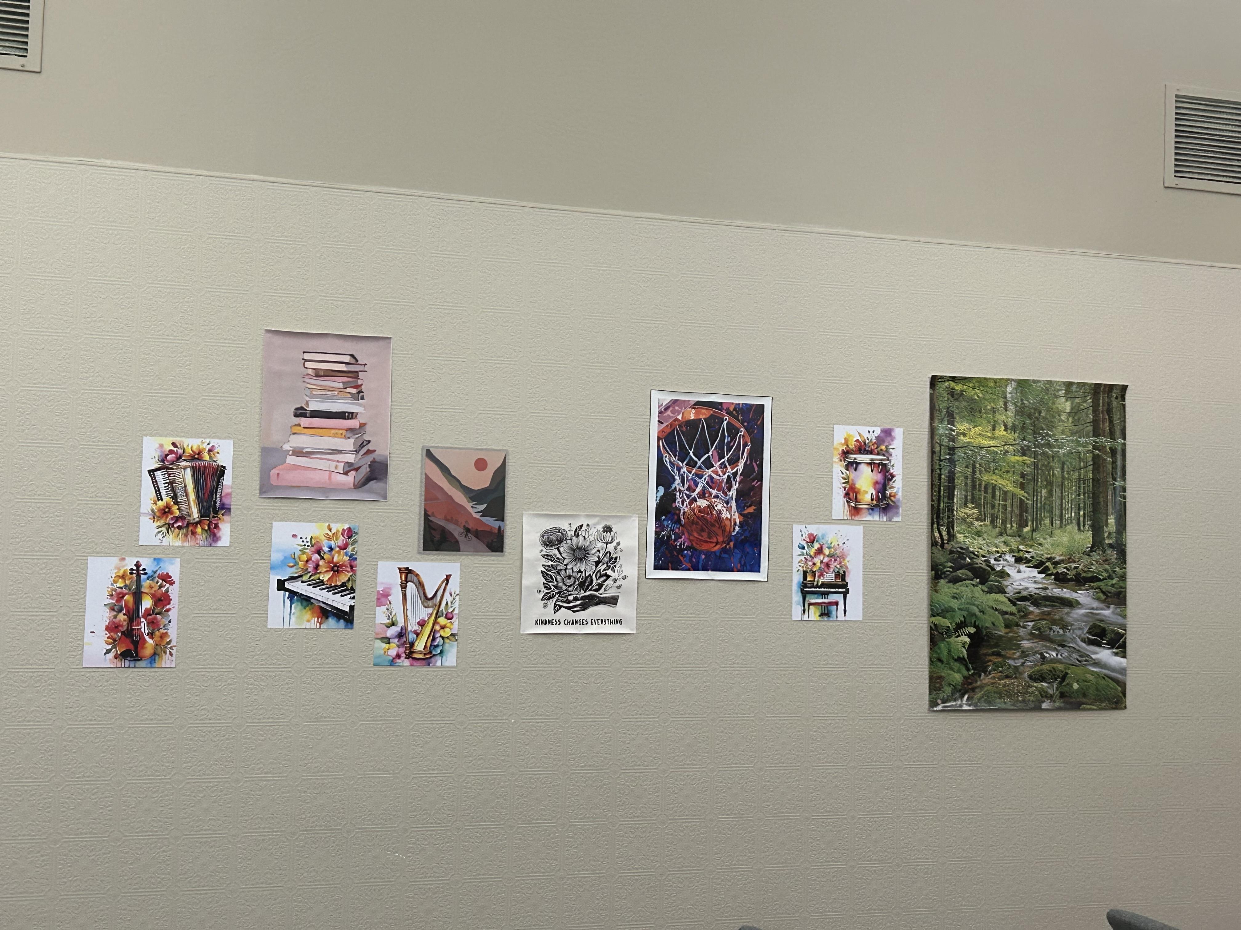 Decorated with posters of Sam…