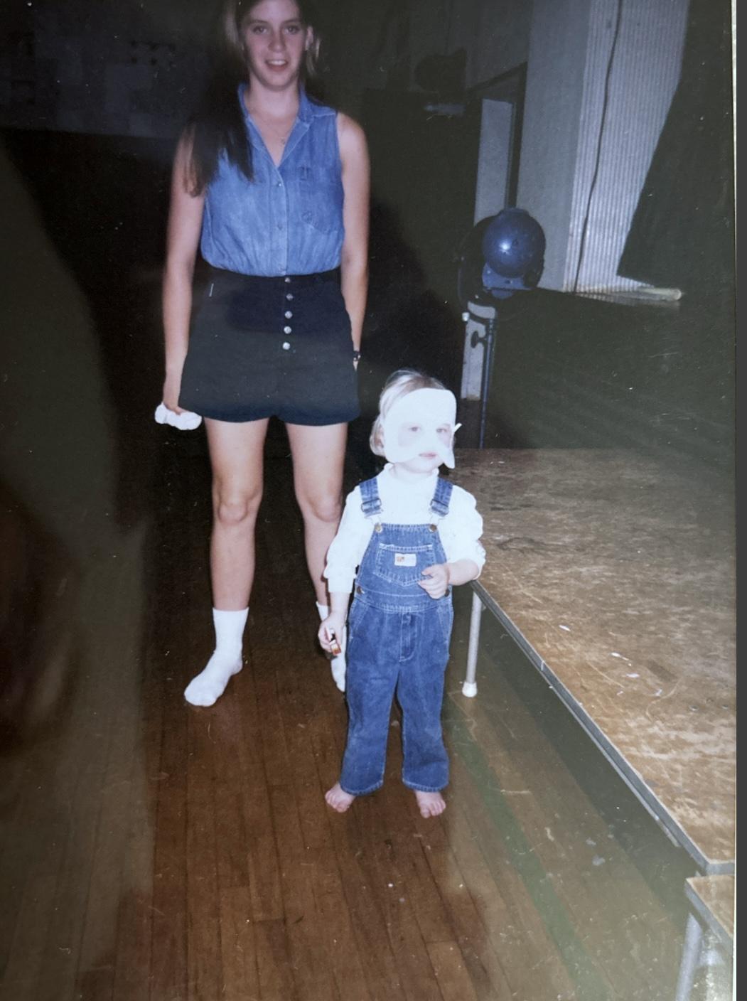 Sam tries on the ghost mask f…