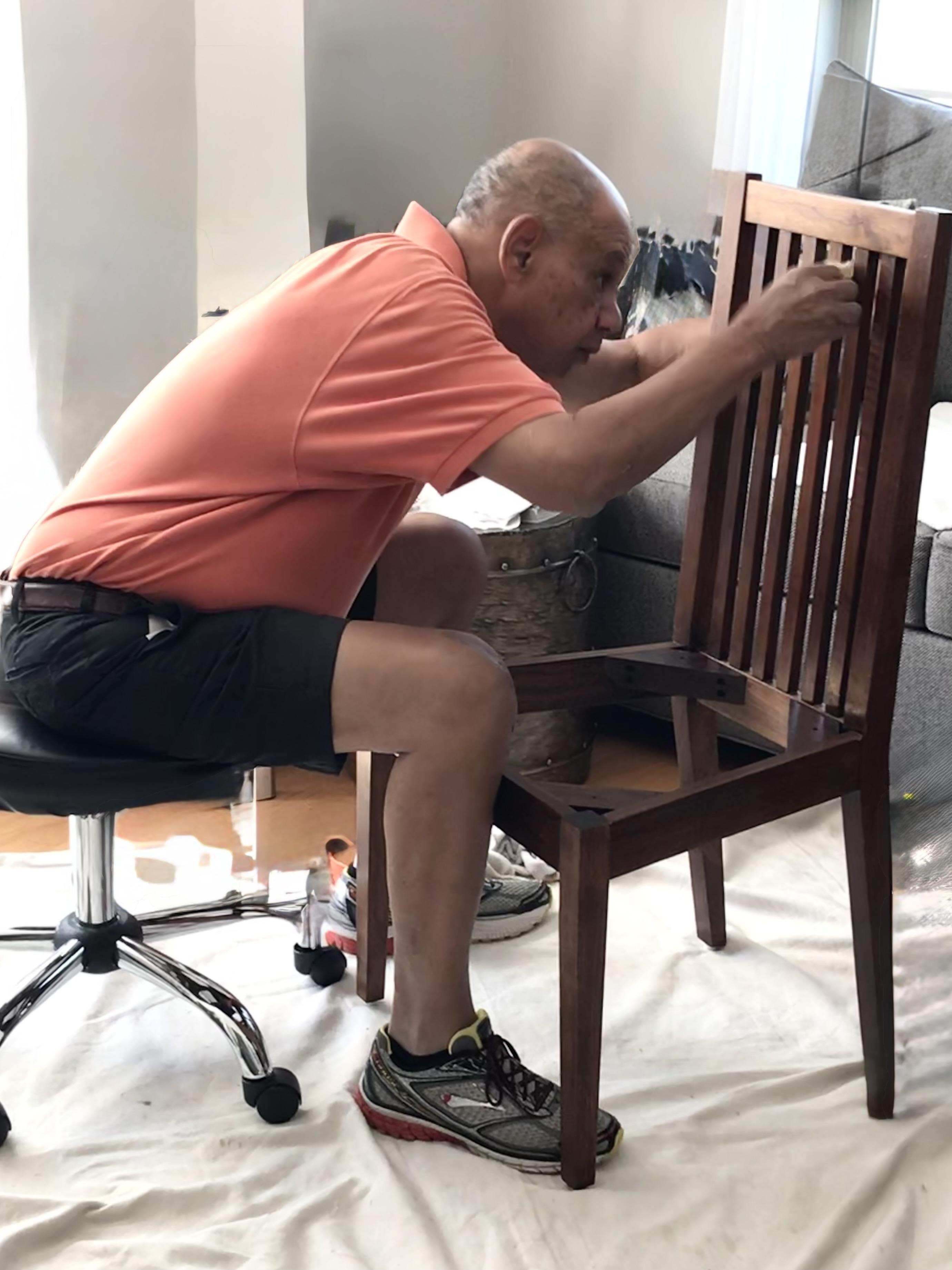 Al making dining room chairs