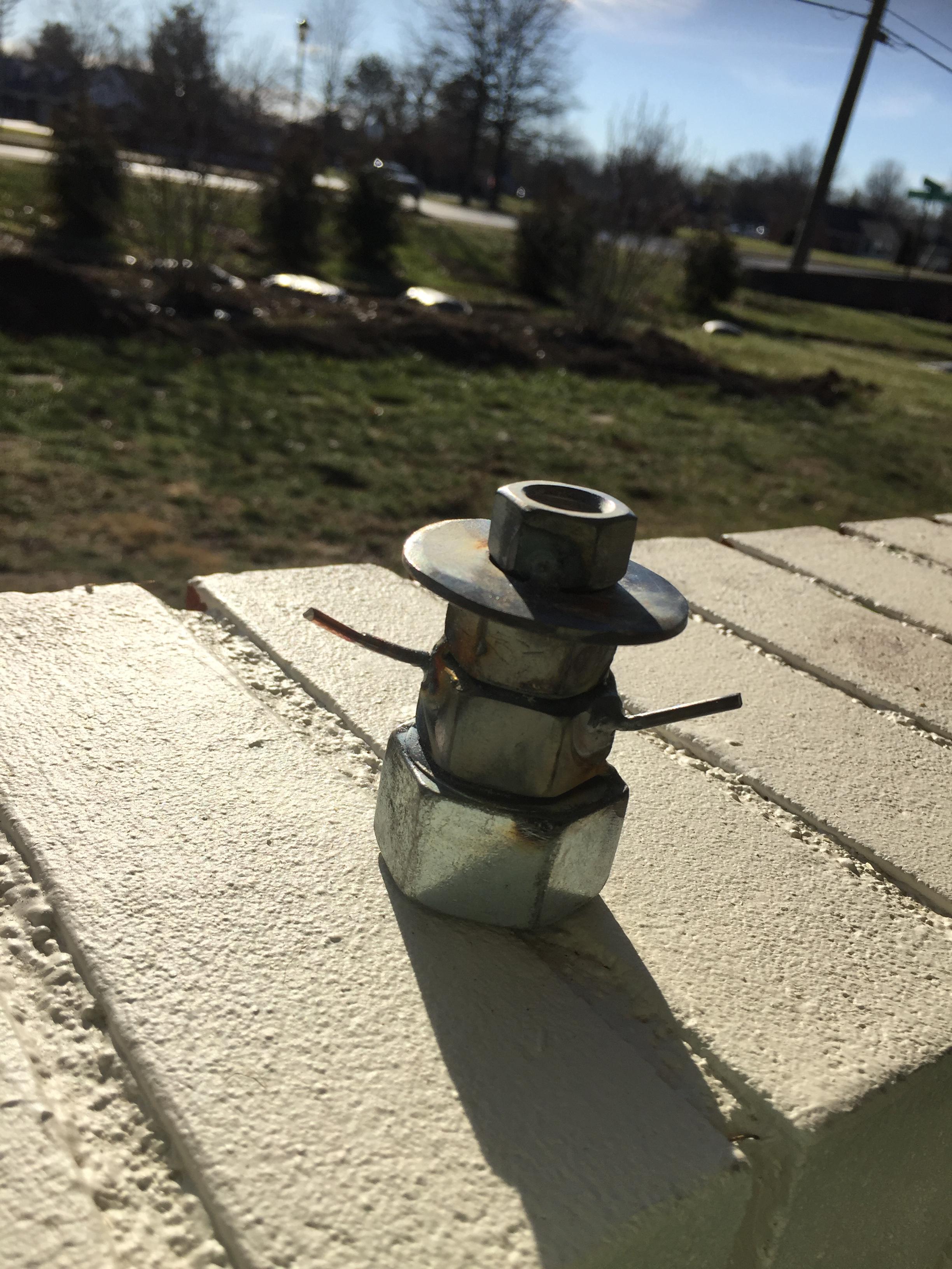 Elliot welded a snowman for h…