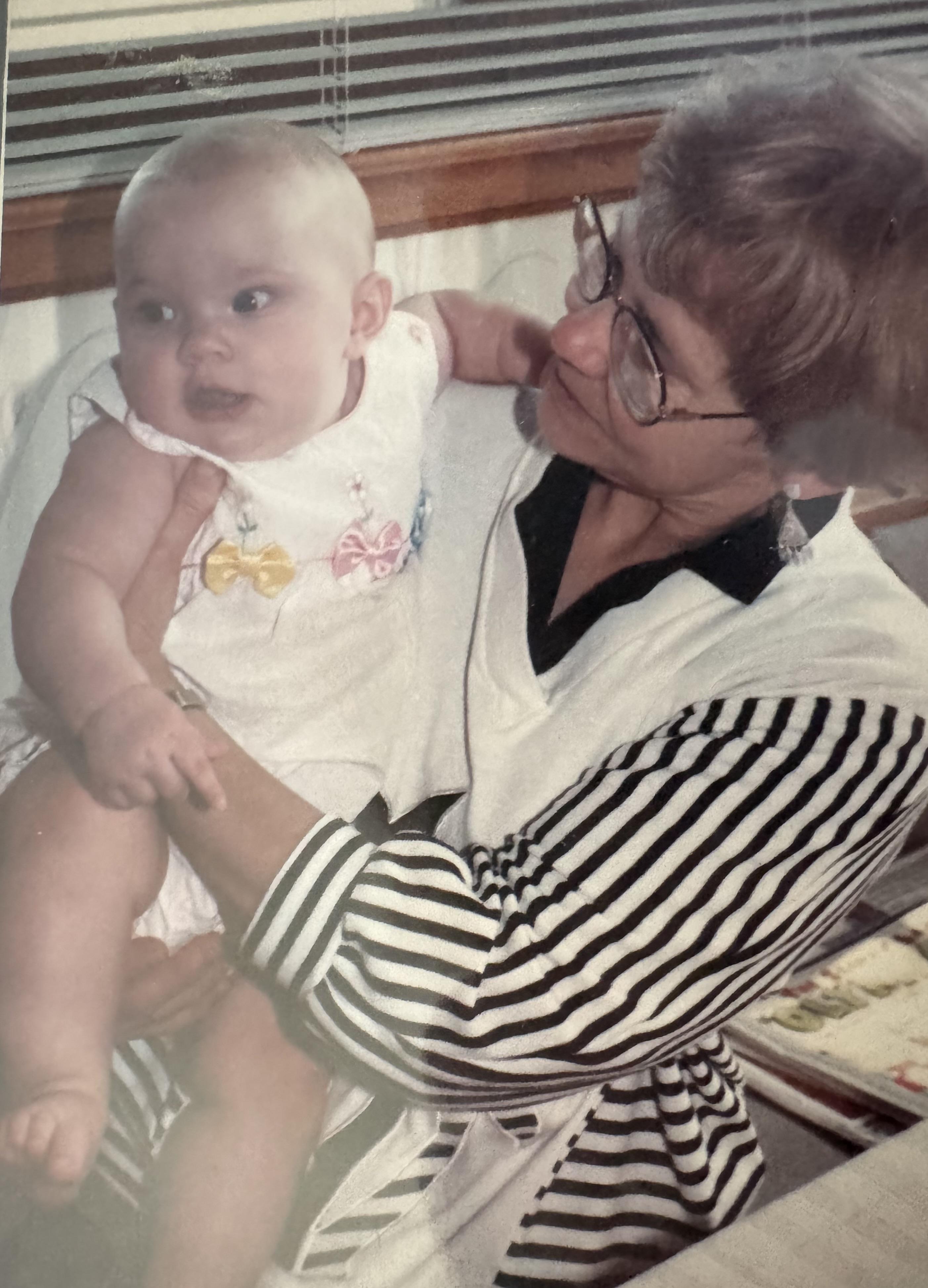 Amy holding baby Lauren