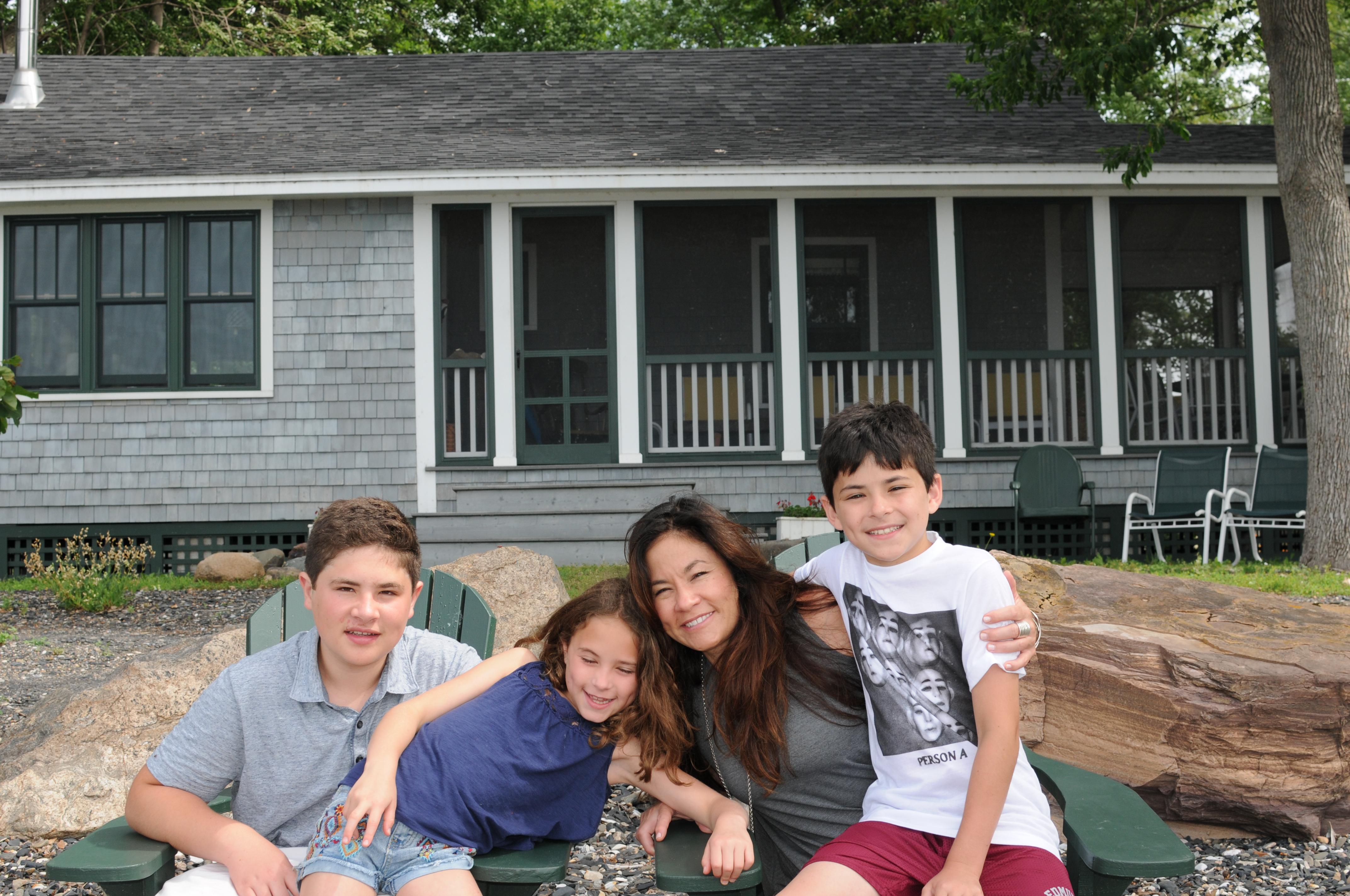 Anne with her children on the…