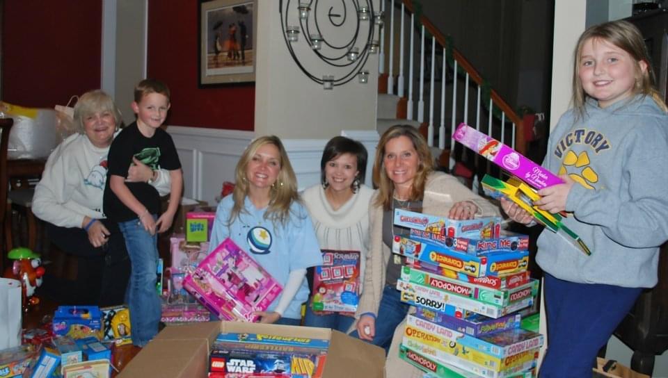 Packing up gifts for children…