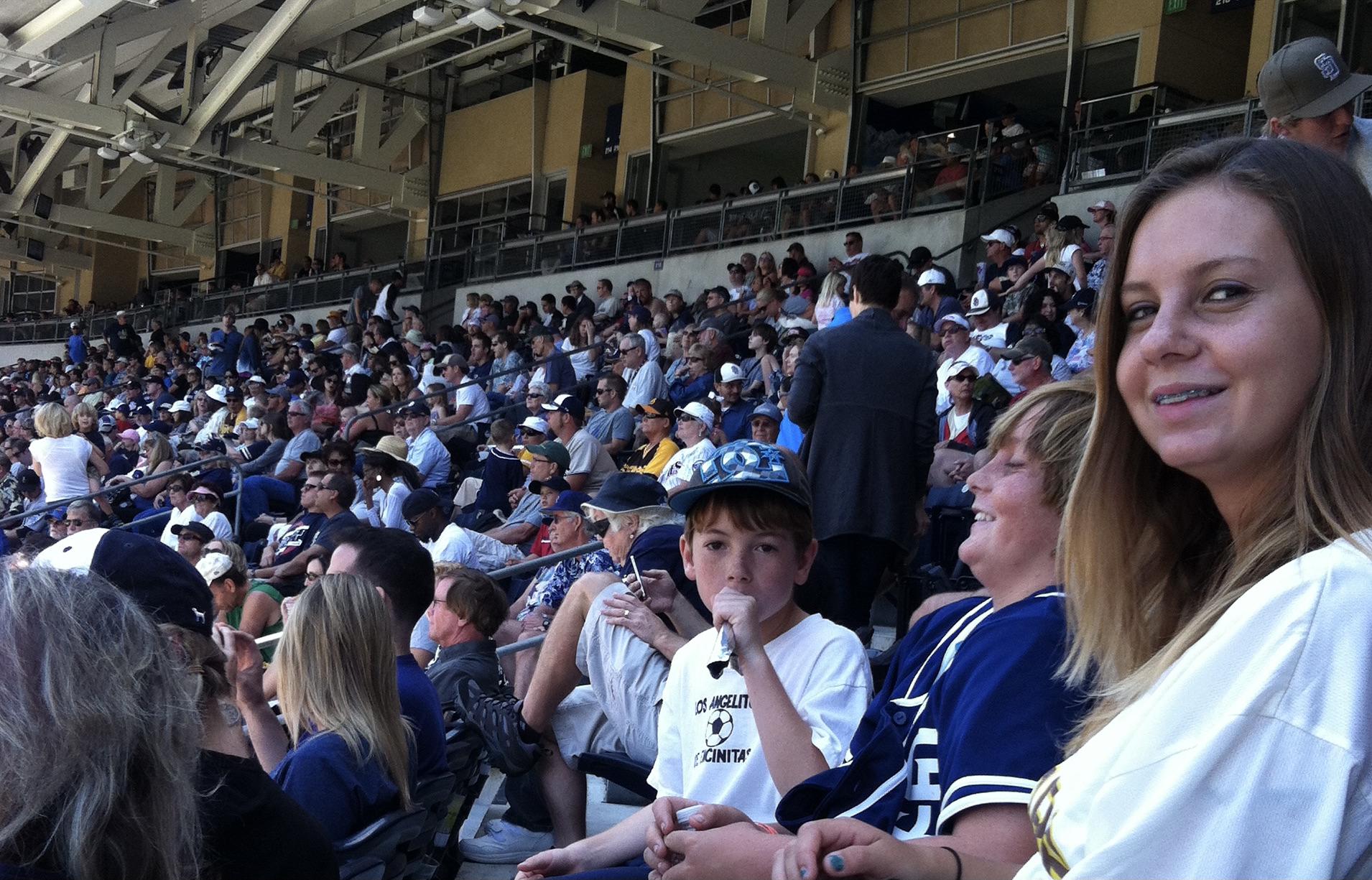 Sam Enjoying a Padres Game