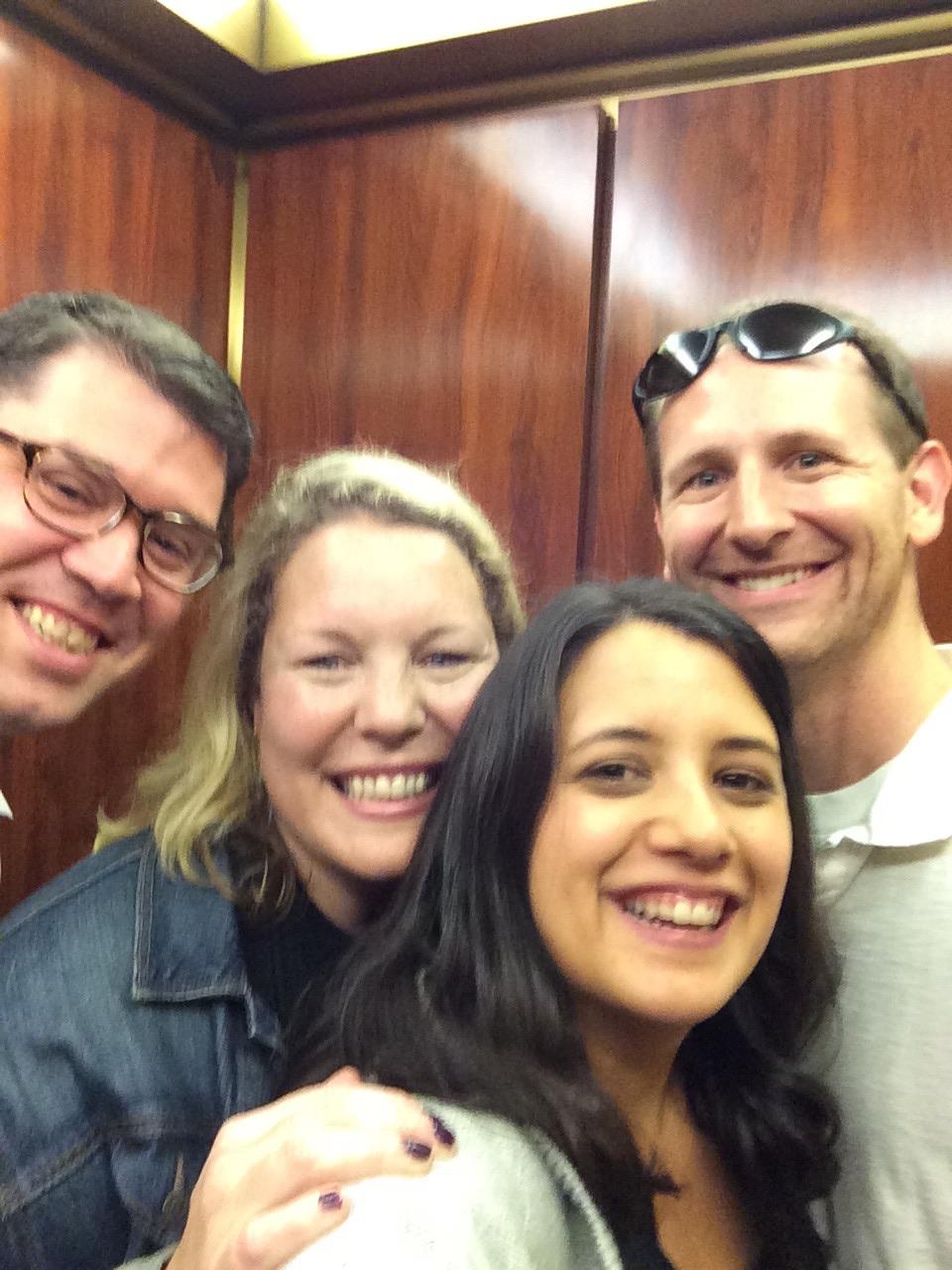 in the elevator for Late Nigh…