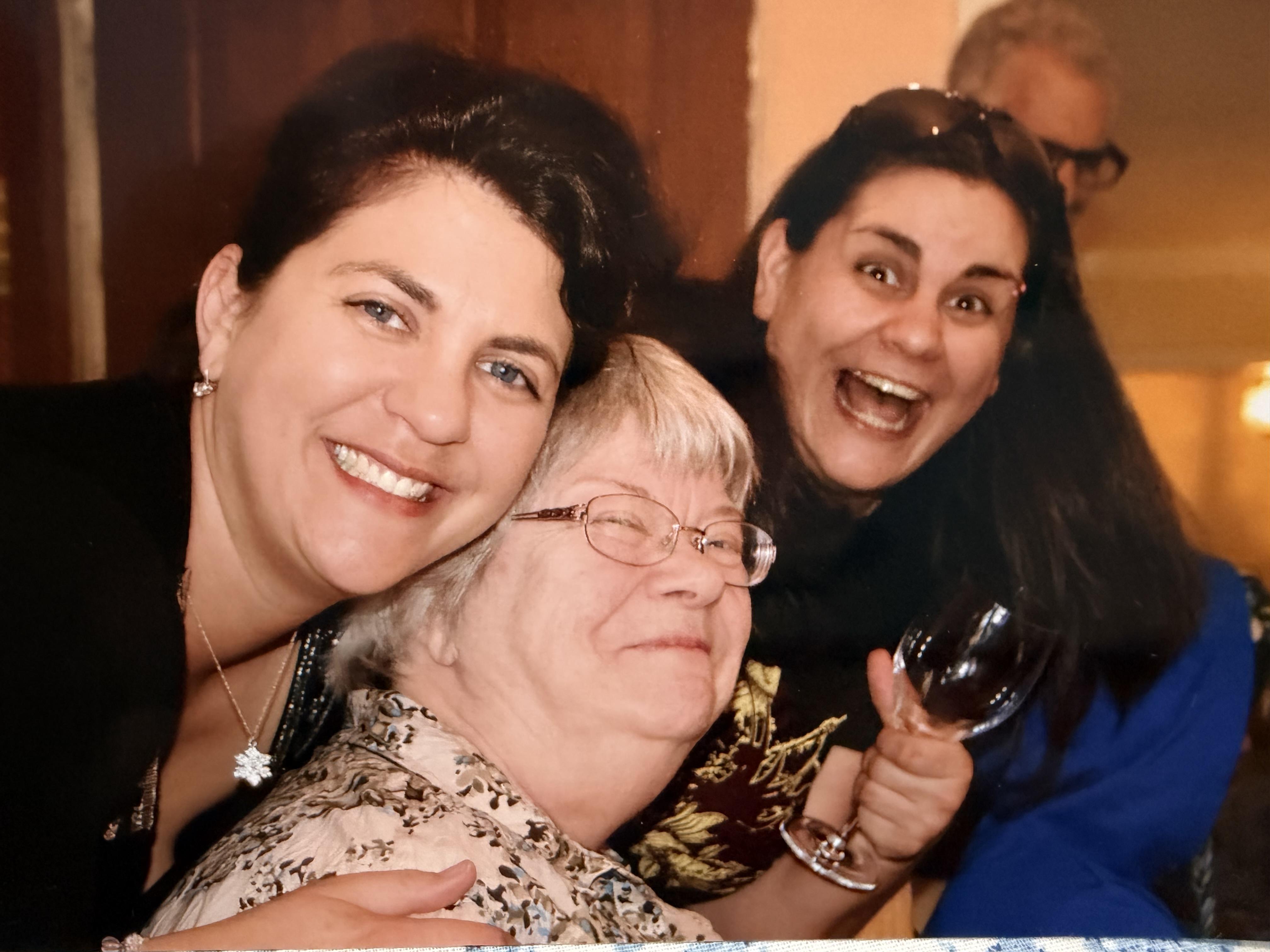 Seesters celebrating with Mom