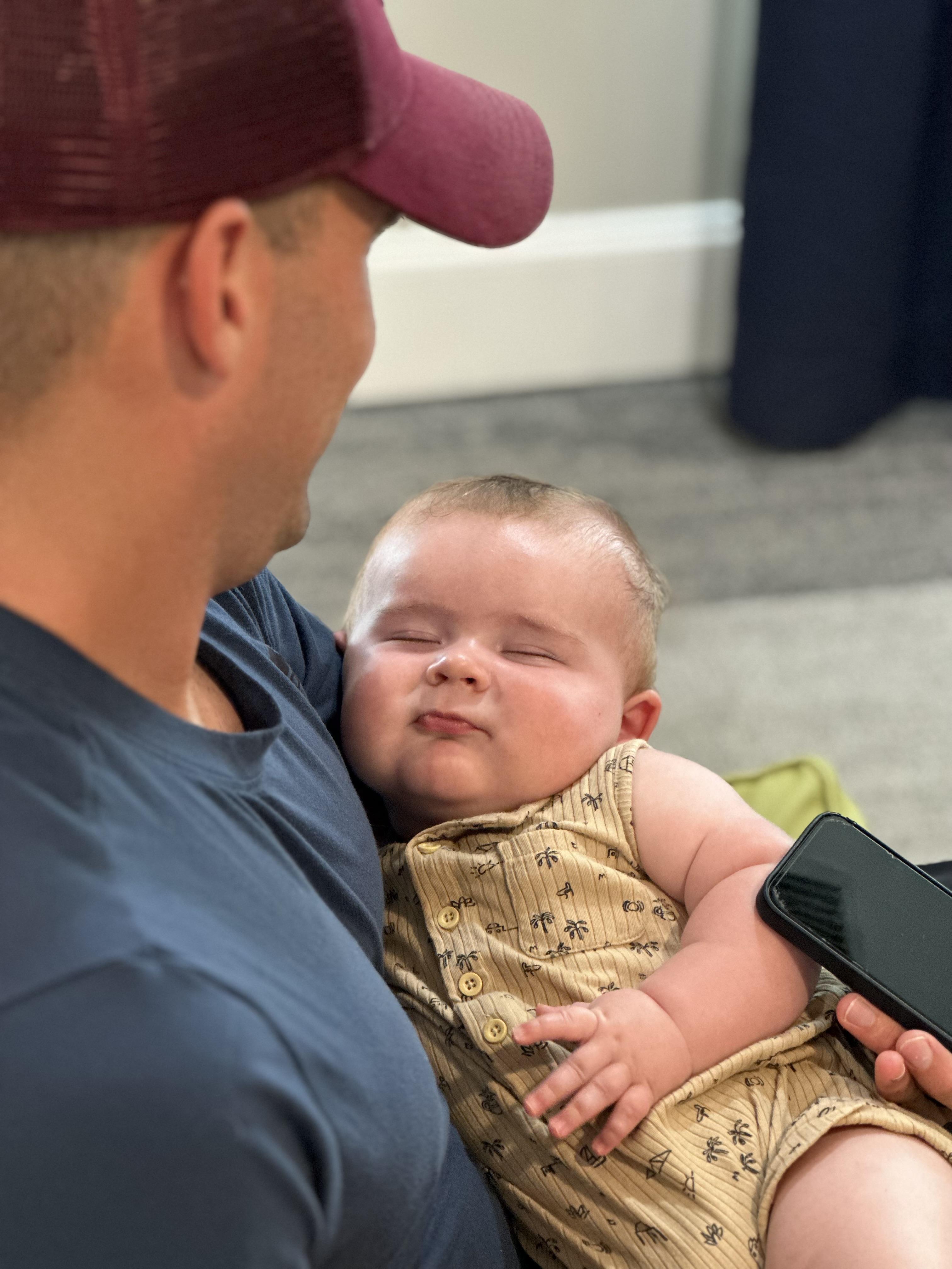 He was so happy napping with …