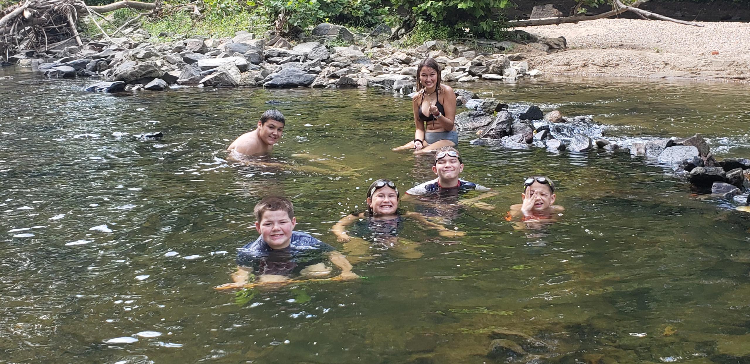 Nick an the Kids swimming hav…