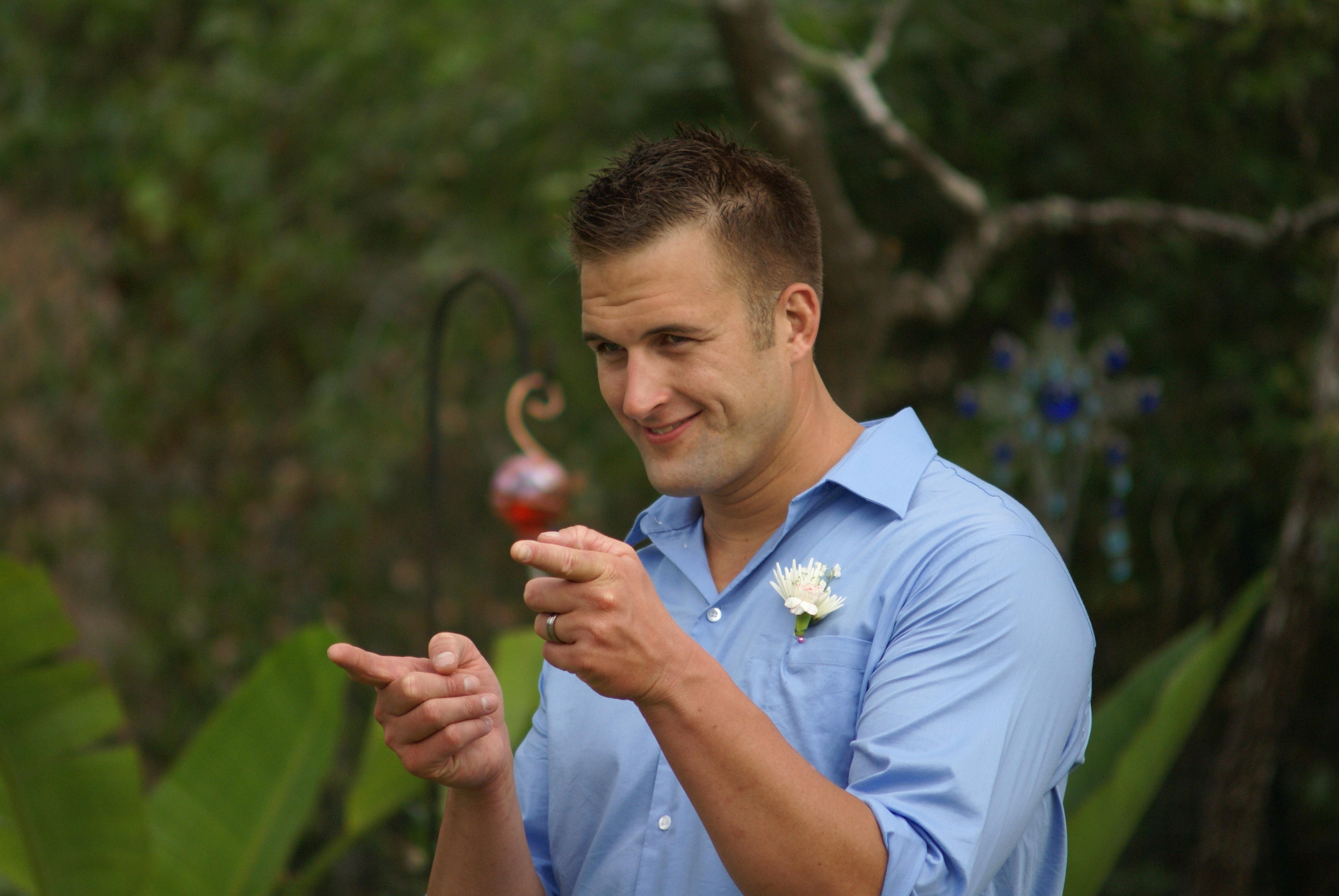 At his wedding being the life…