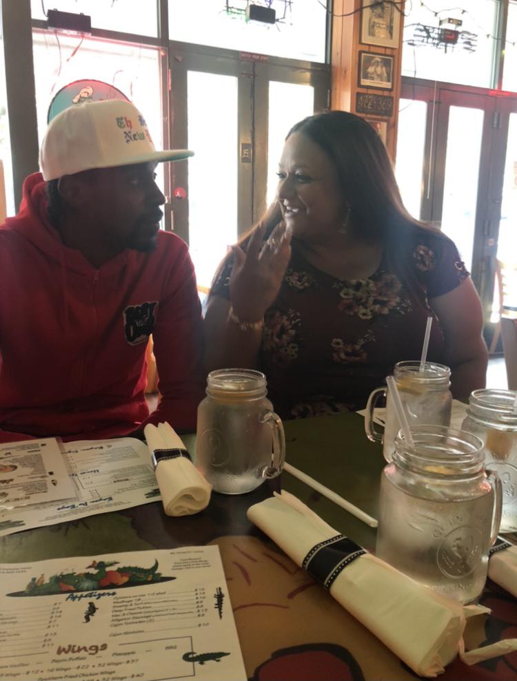 Collin and I talking, laughin…