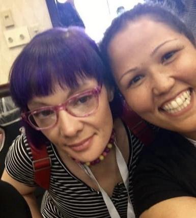 Me and Jen with friend at SBA…