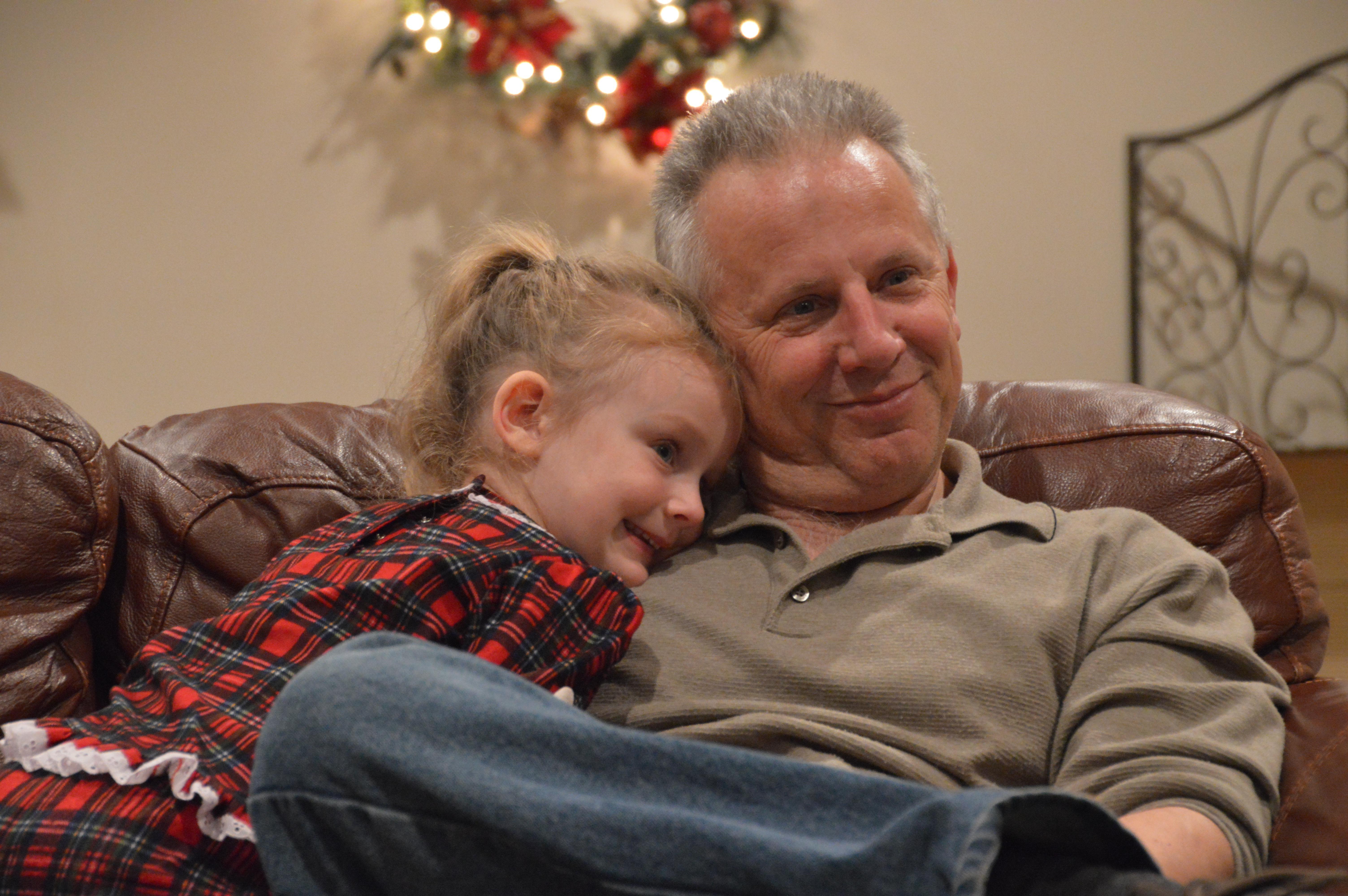 Victoria with Grandpa at Chri…