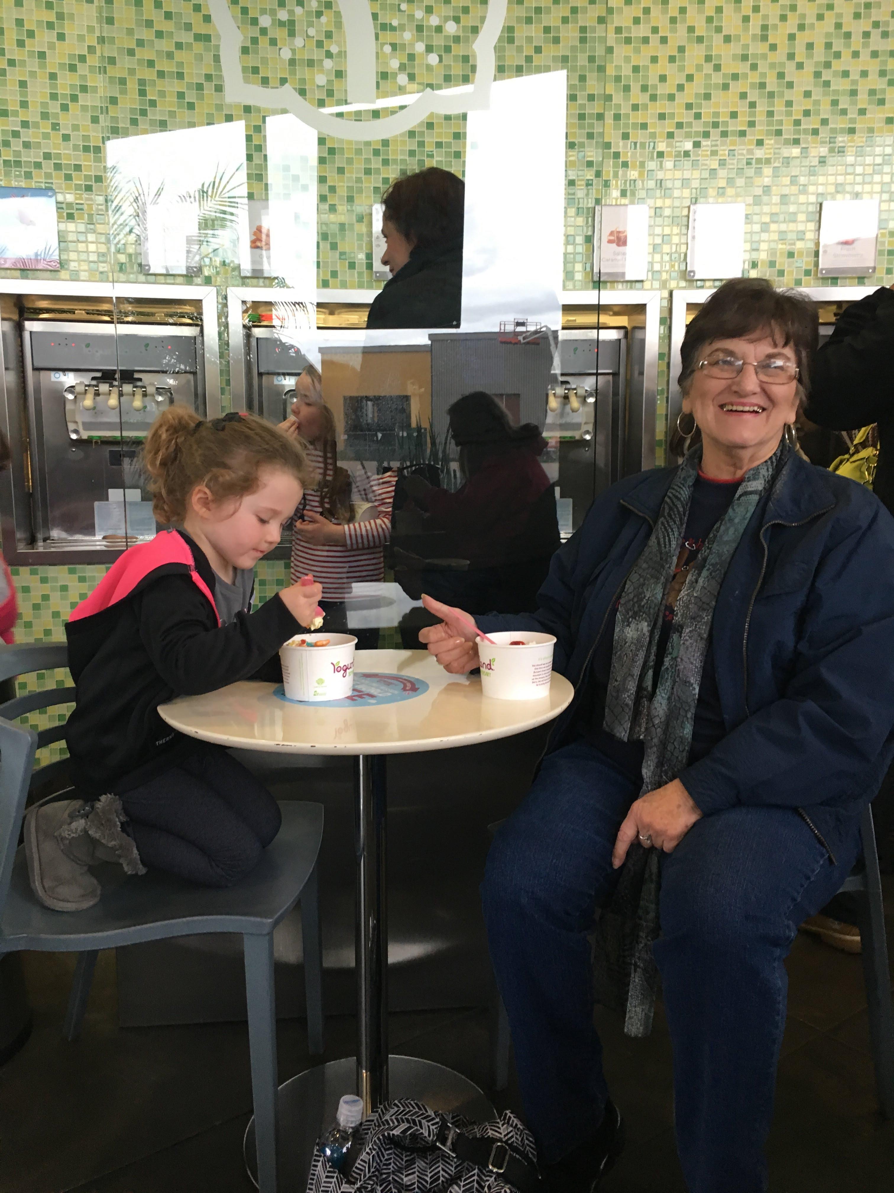 Yogurt with her Great grand d…