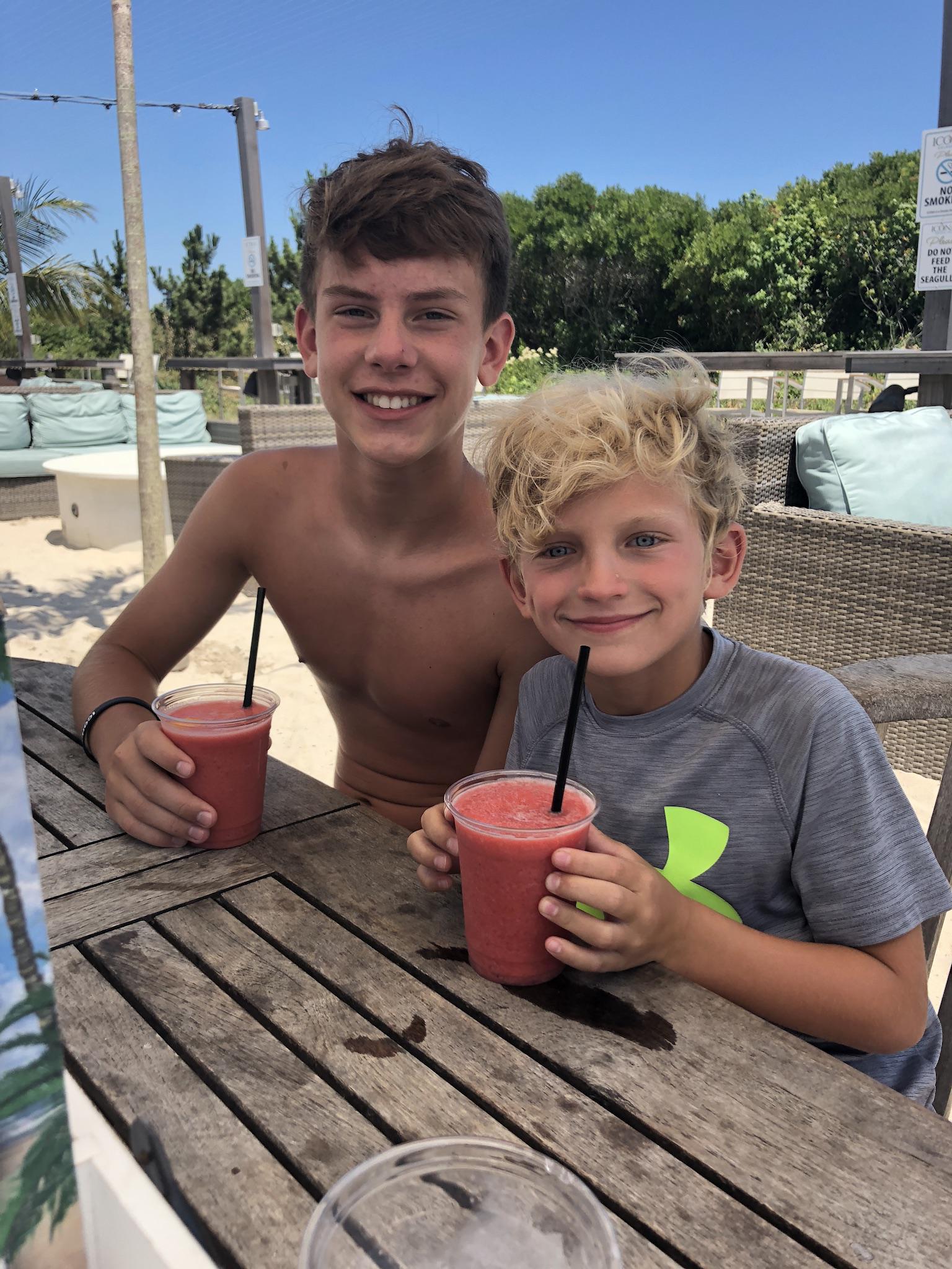 Chase + Parker all suntanned …