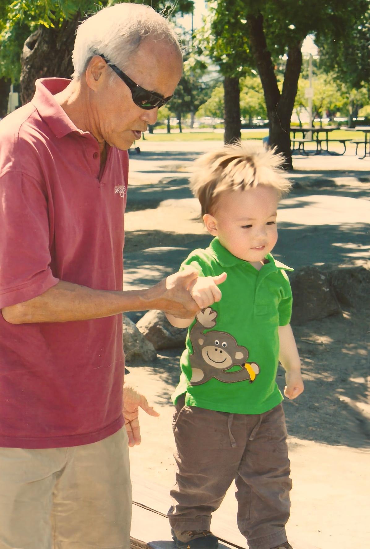 A supportive Grandpa