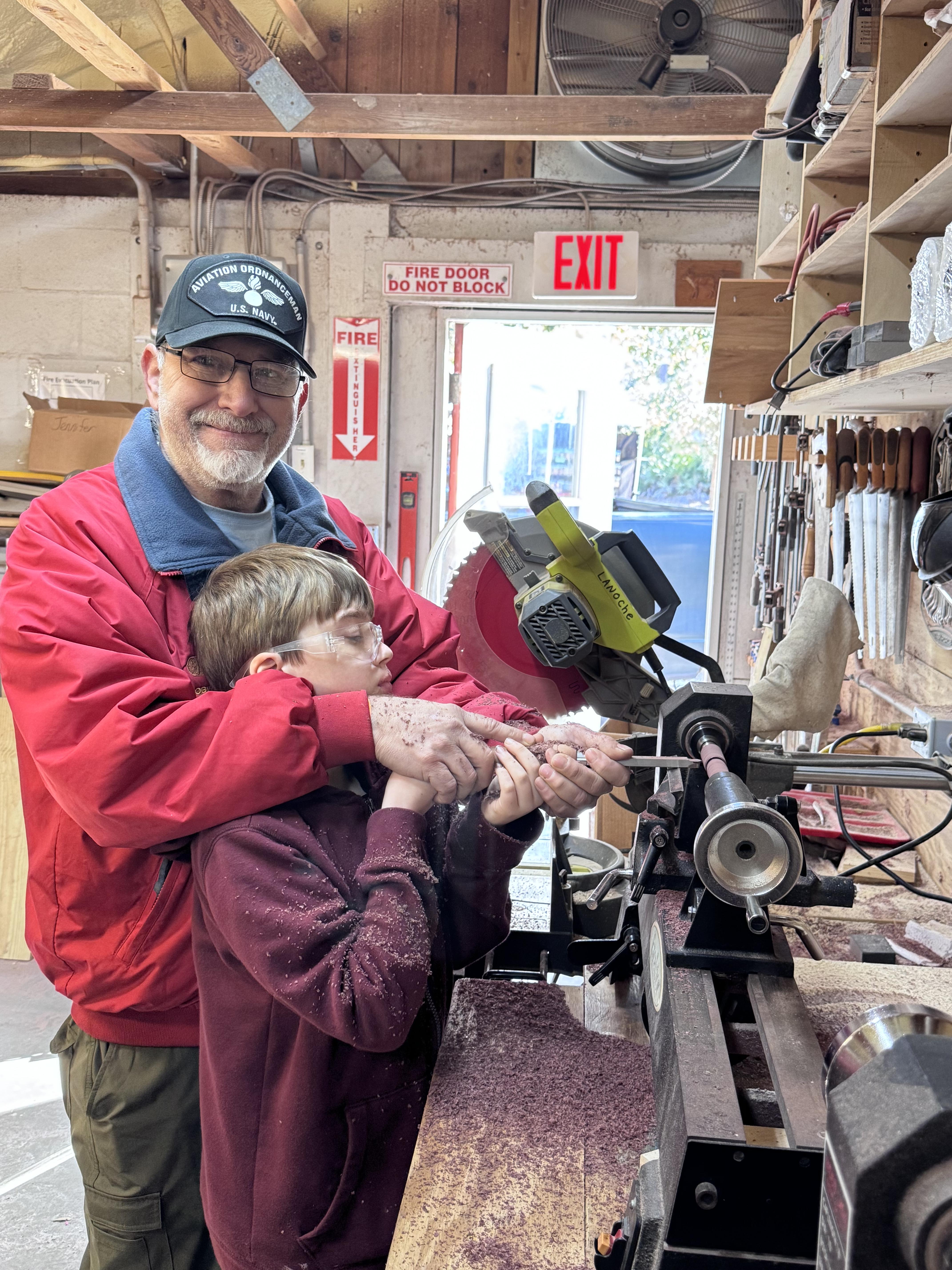 Pen turning at camp