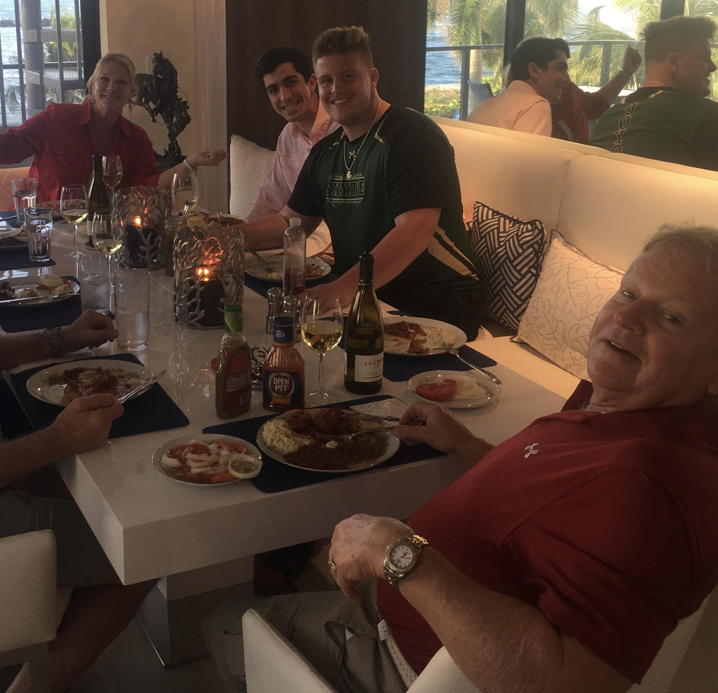 Dinner after a taking Declan …