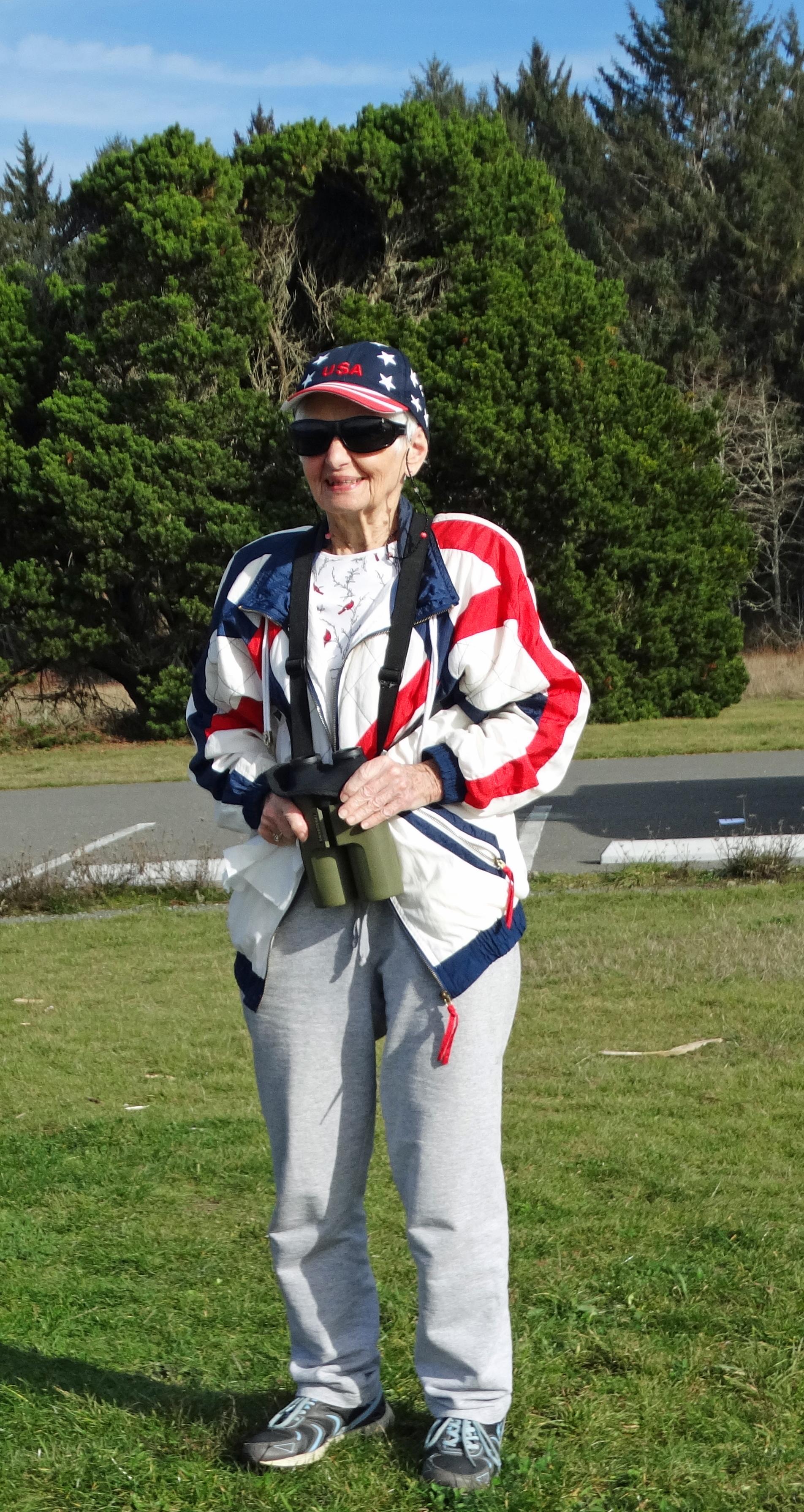 Eva looking for whales!