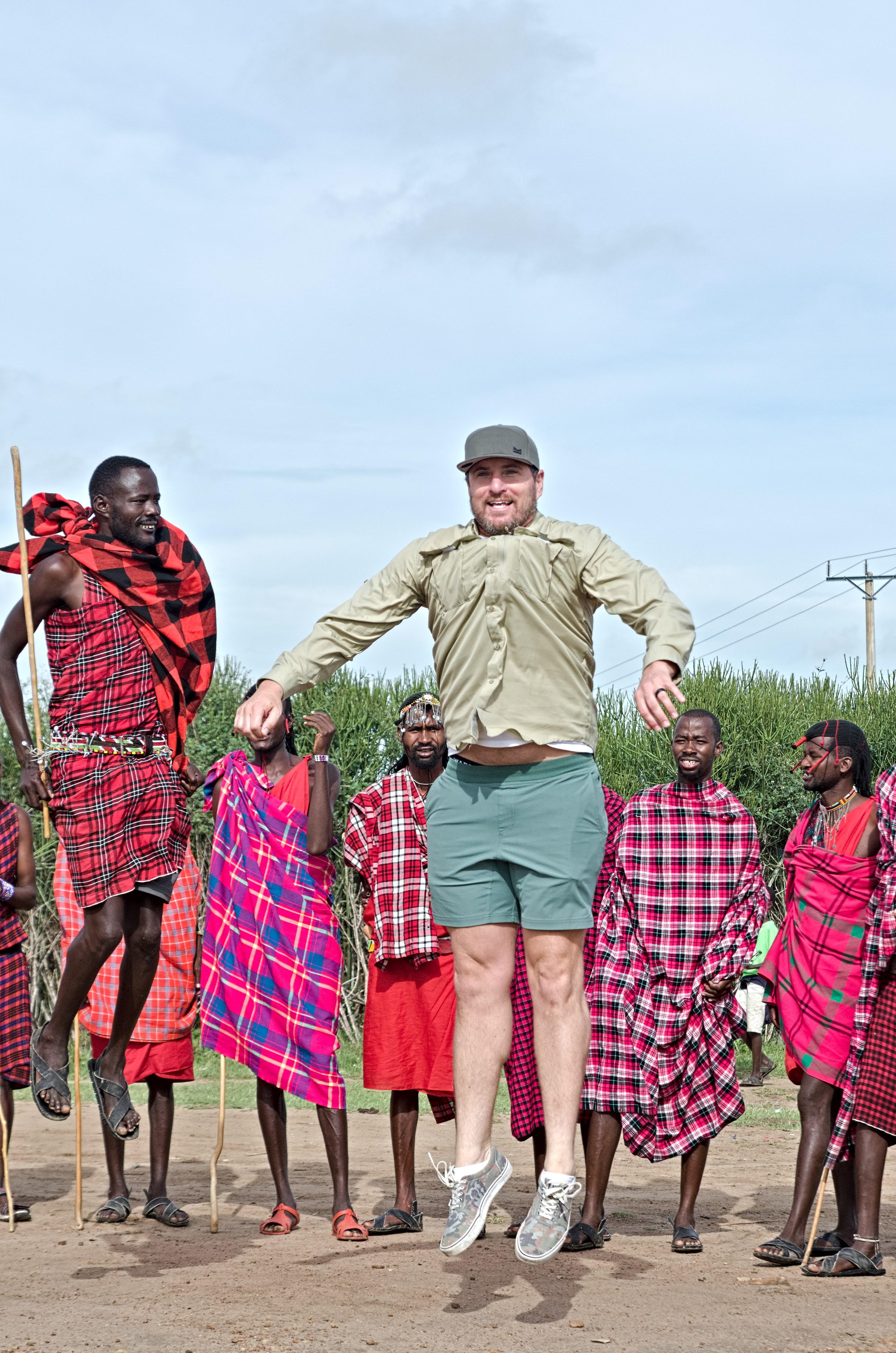 Maasai village. Jumping compe…