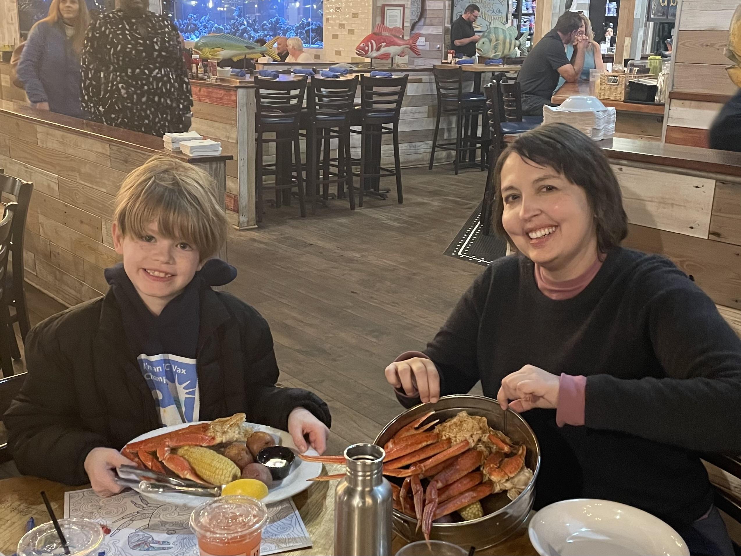 Eating lobster with Jacob