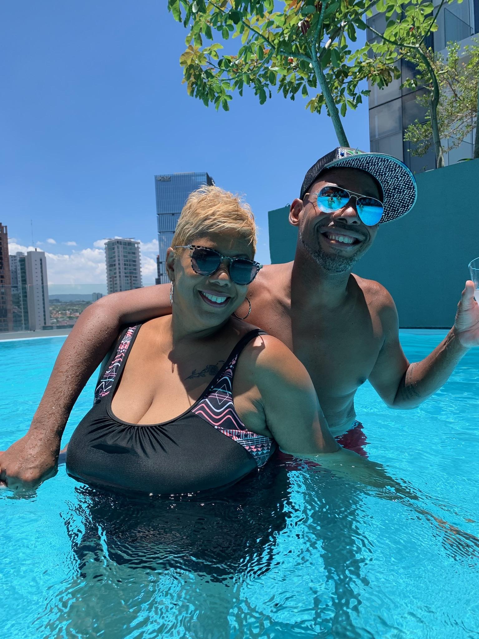 Calvin and our mom on our fam…