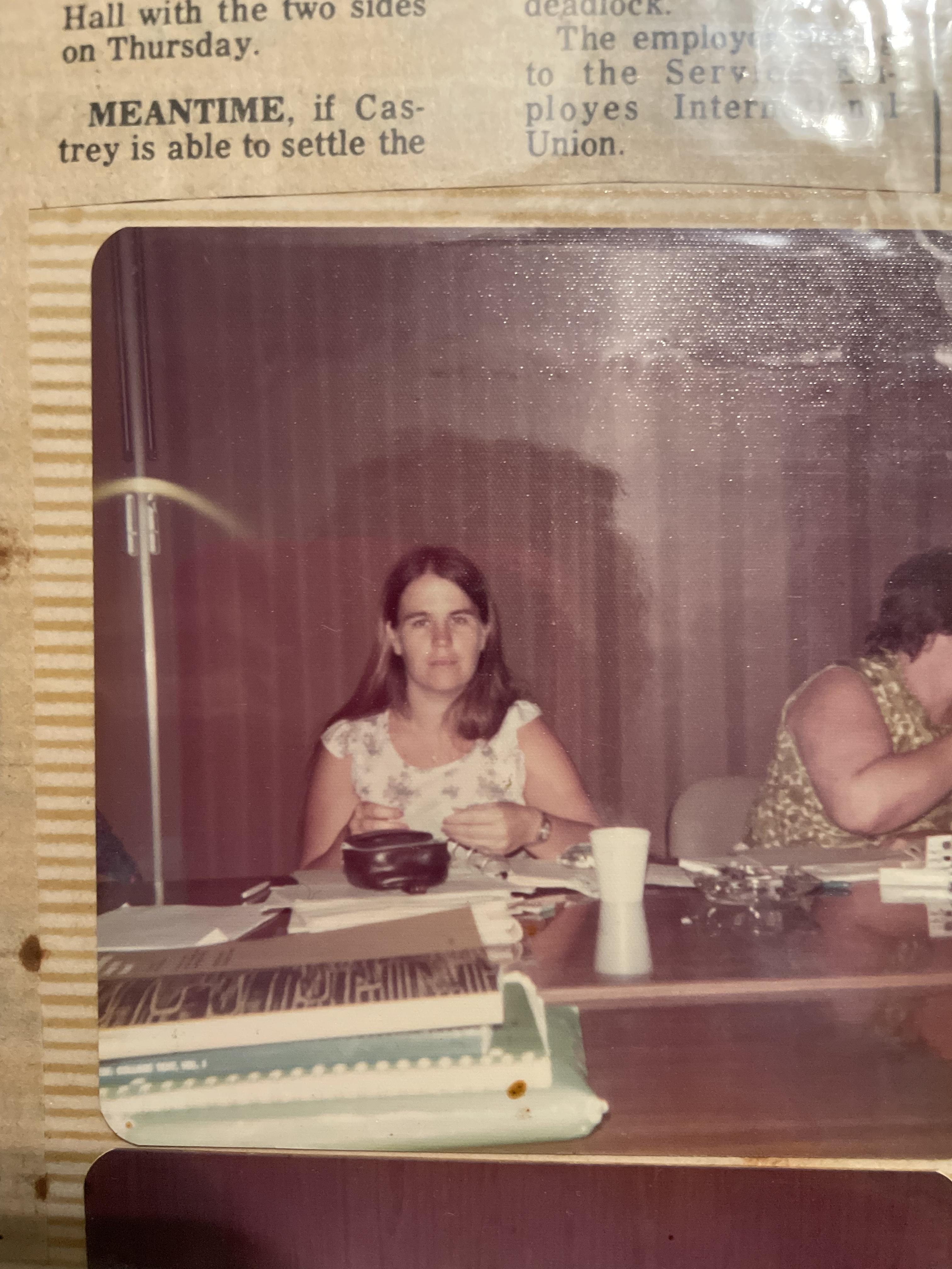 Mom in a strike meeting