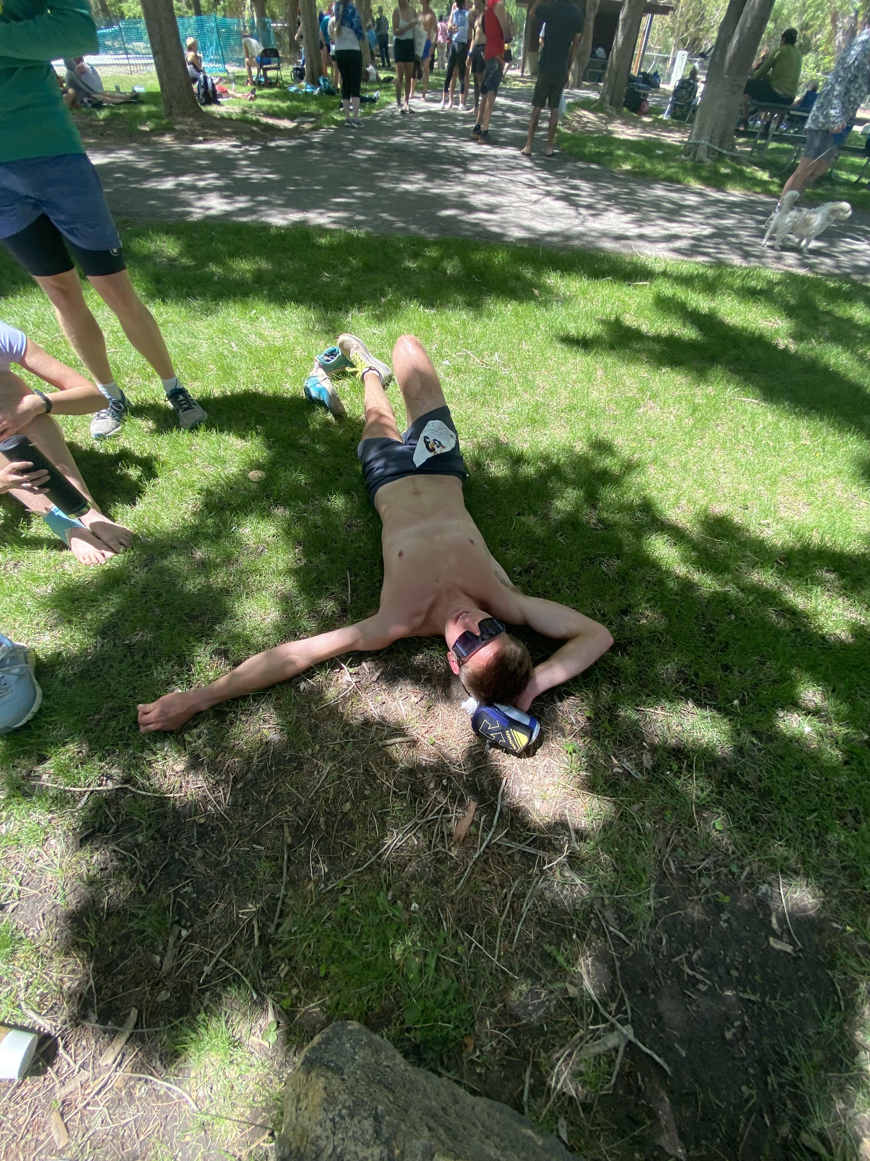 Peter relaxing after his vict…