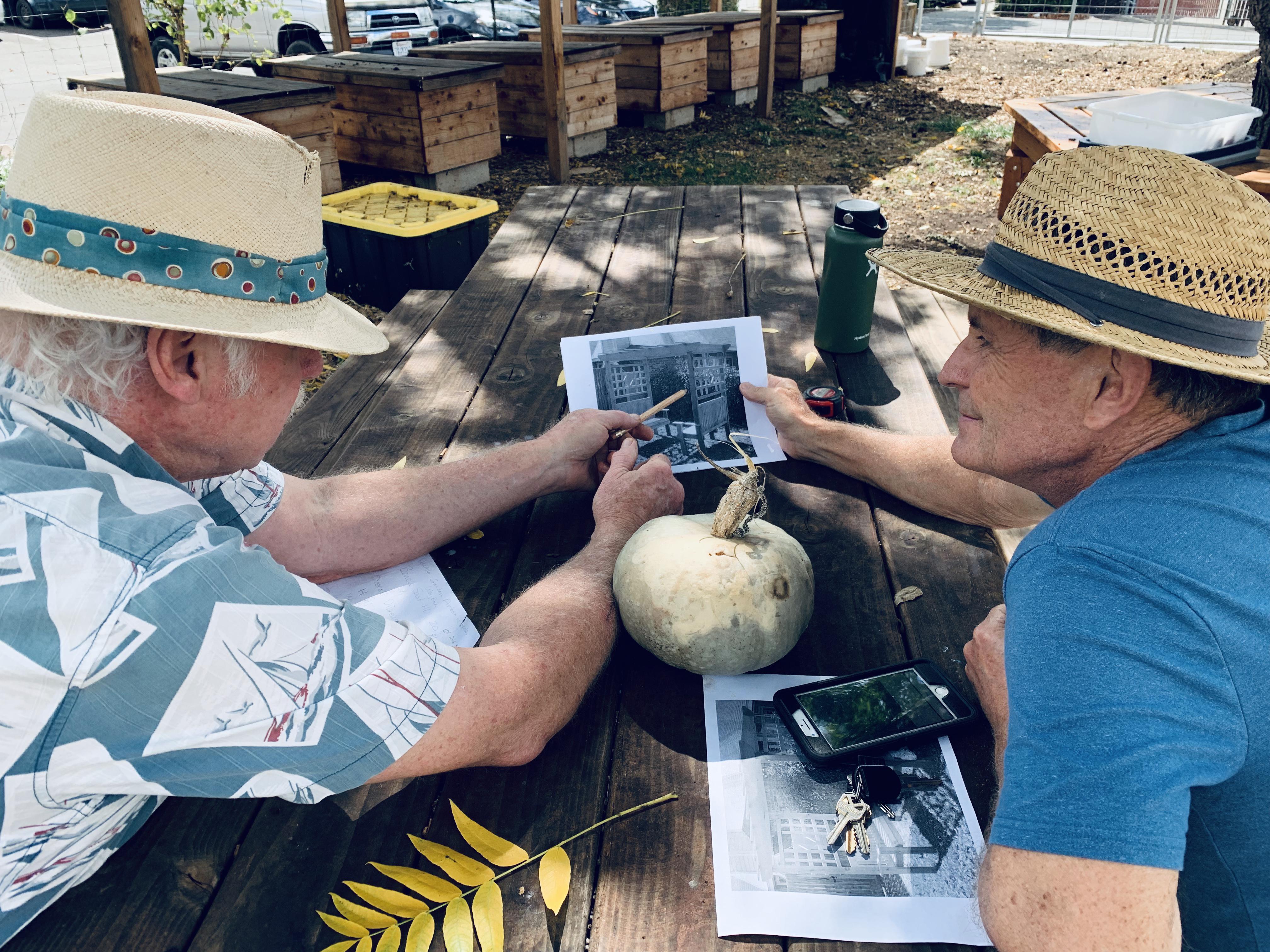 Mike and Chris with garden pl…