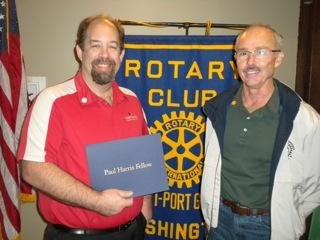 Awarding  Paul Harris Fellow …
