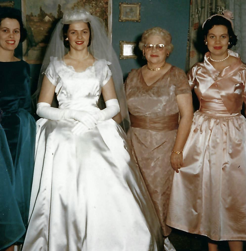 Agnes on her wedding day with…