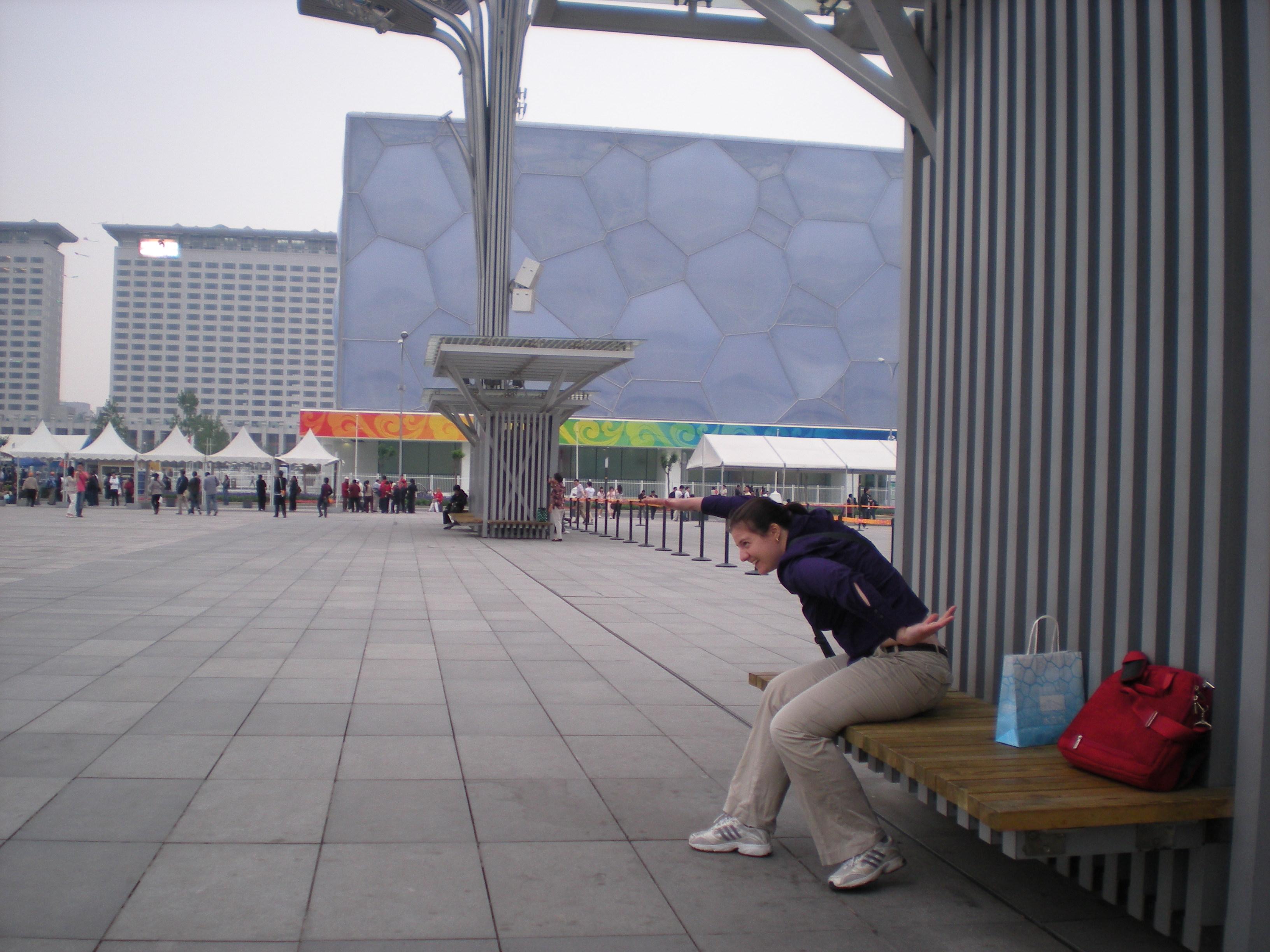 Beth posing in front of the A…