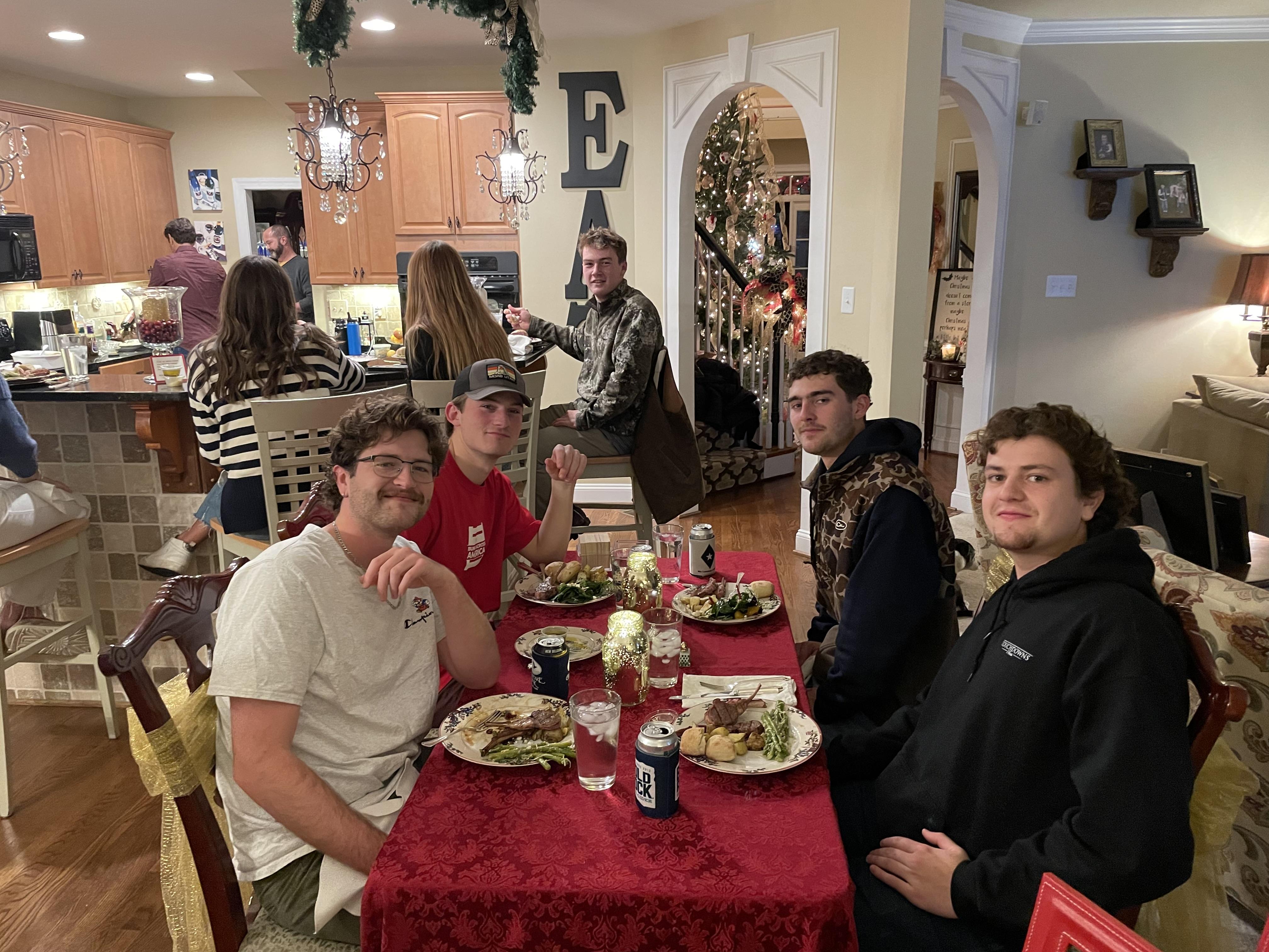 Nate and friends at a Christm…