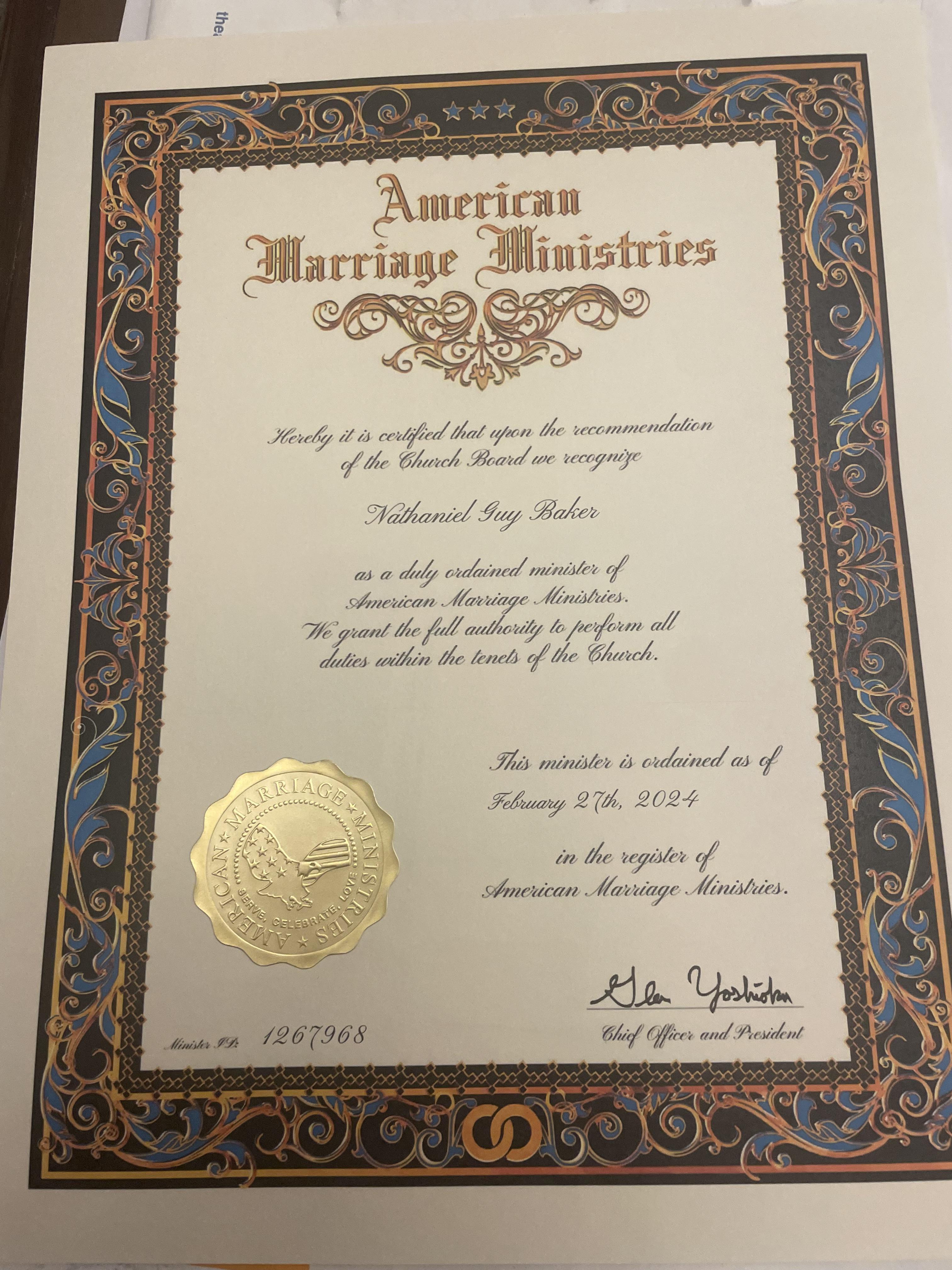 Nate’s Gen-U-Wine certificati…