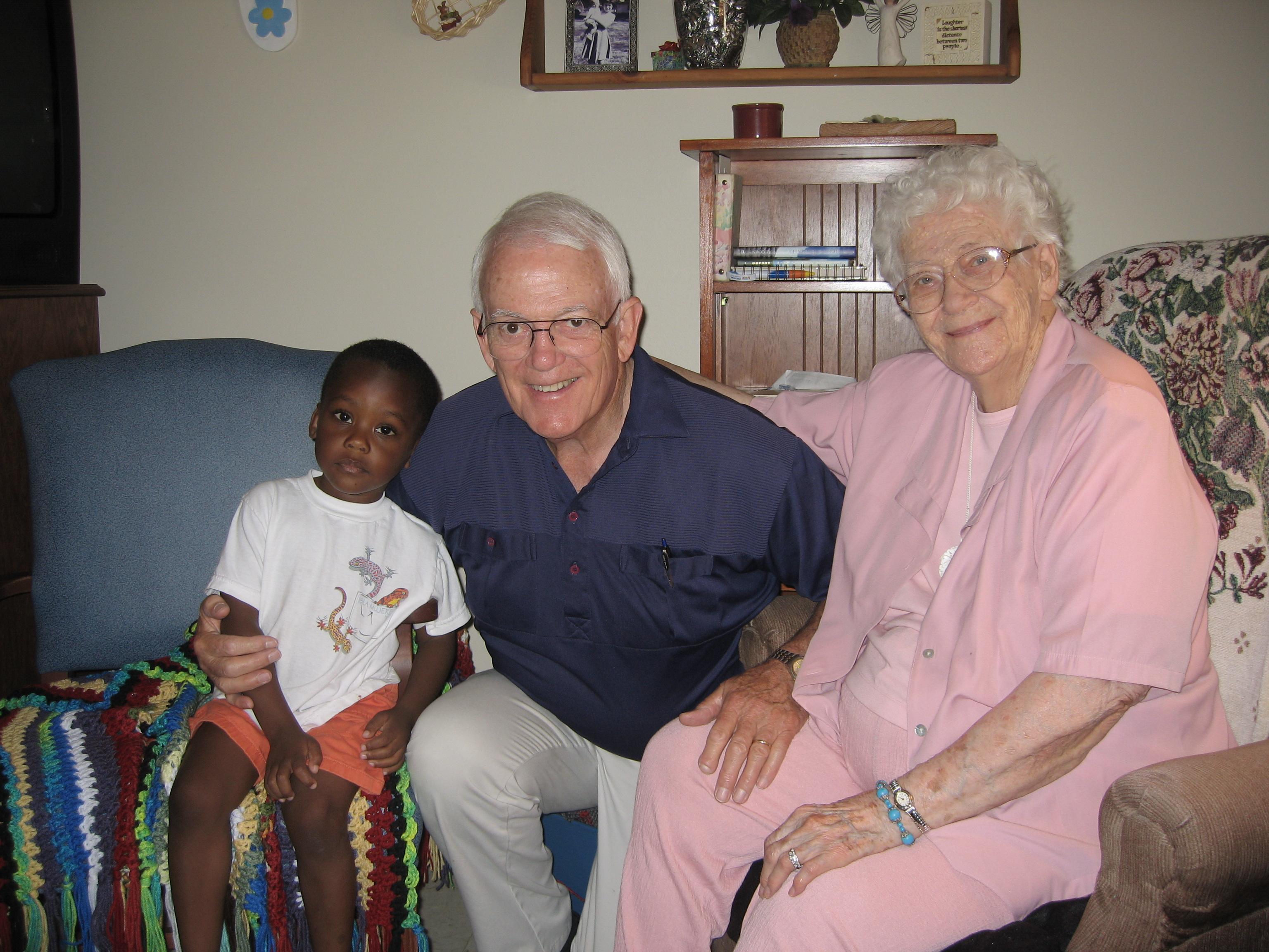 Evan, Dad, Grandma Helen