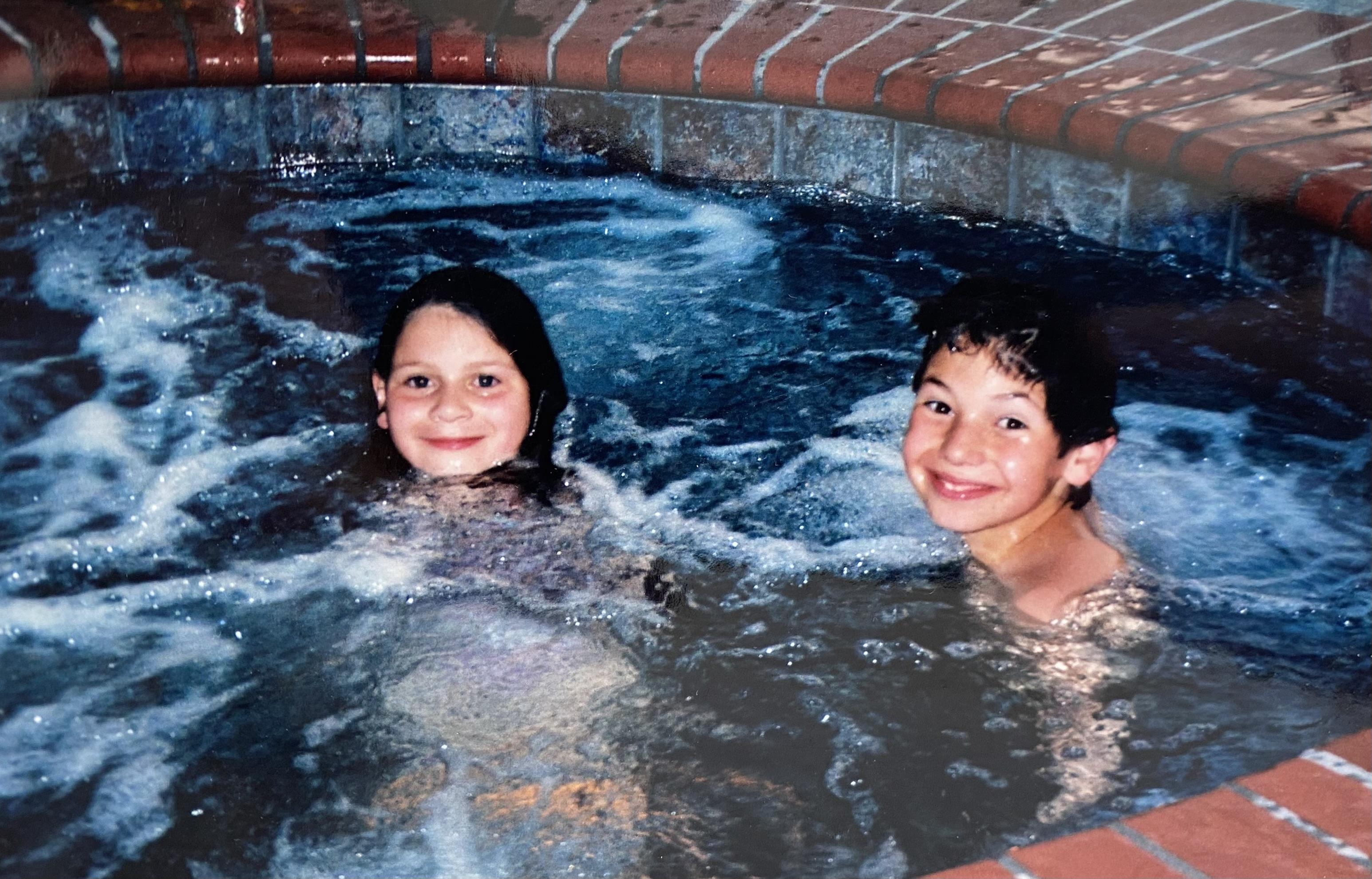 Myla and Austin swimming!