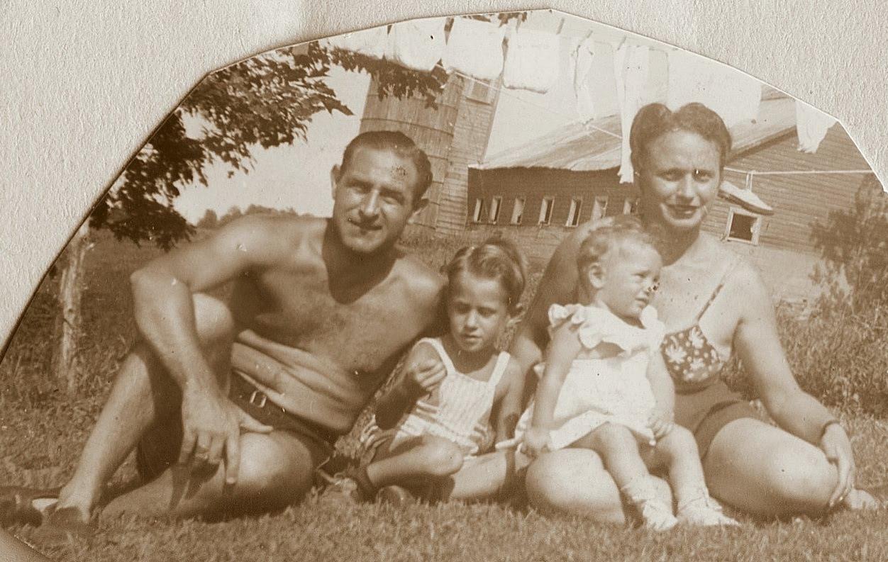 Outdoors with dad and mom