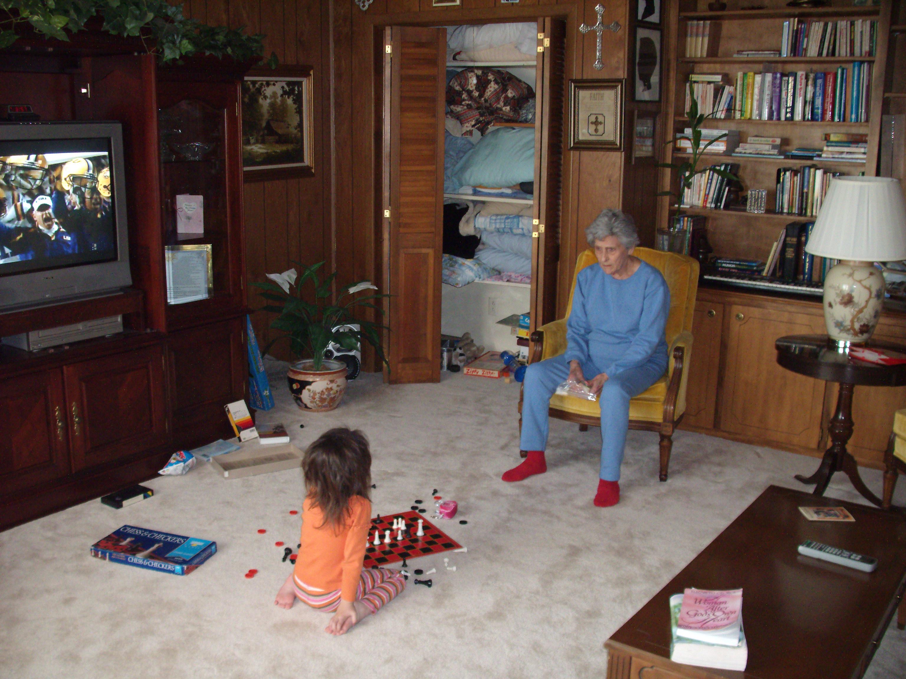 Grandma playing with granddau…