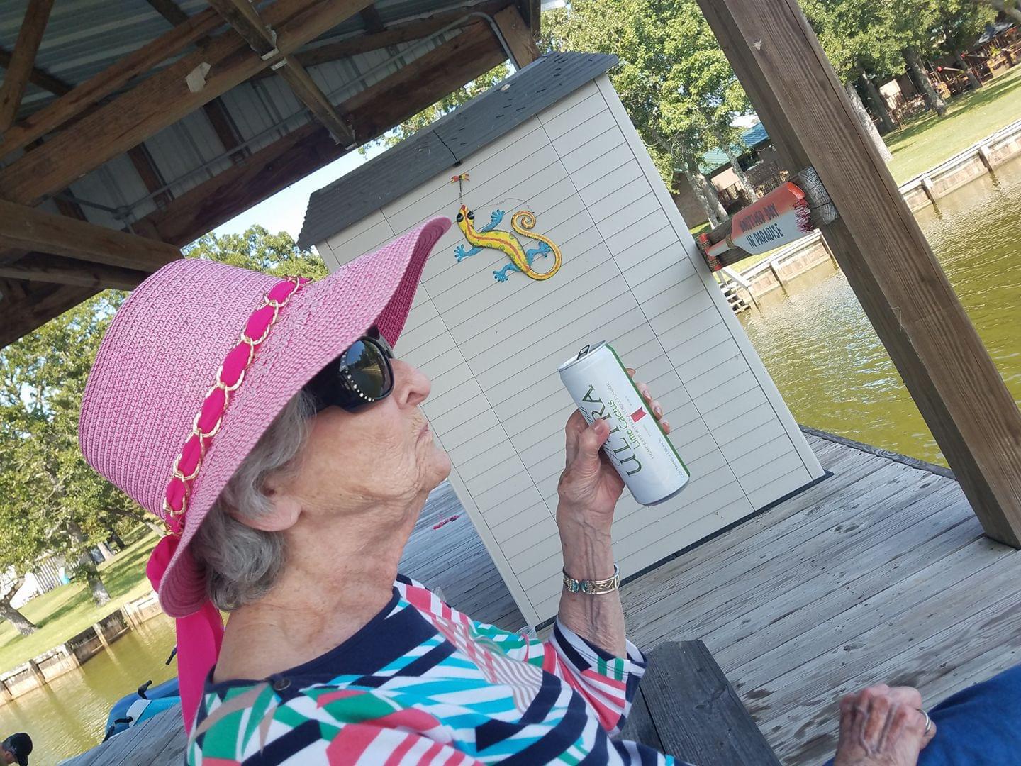 Grandma kicking it back at th…